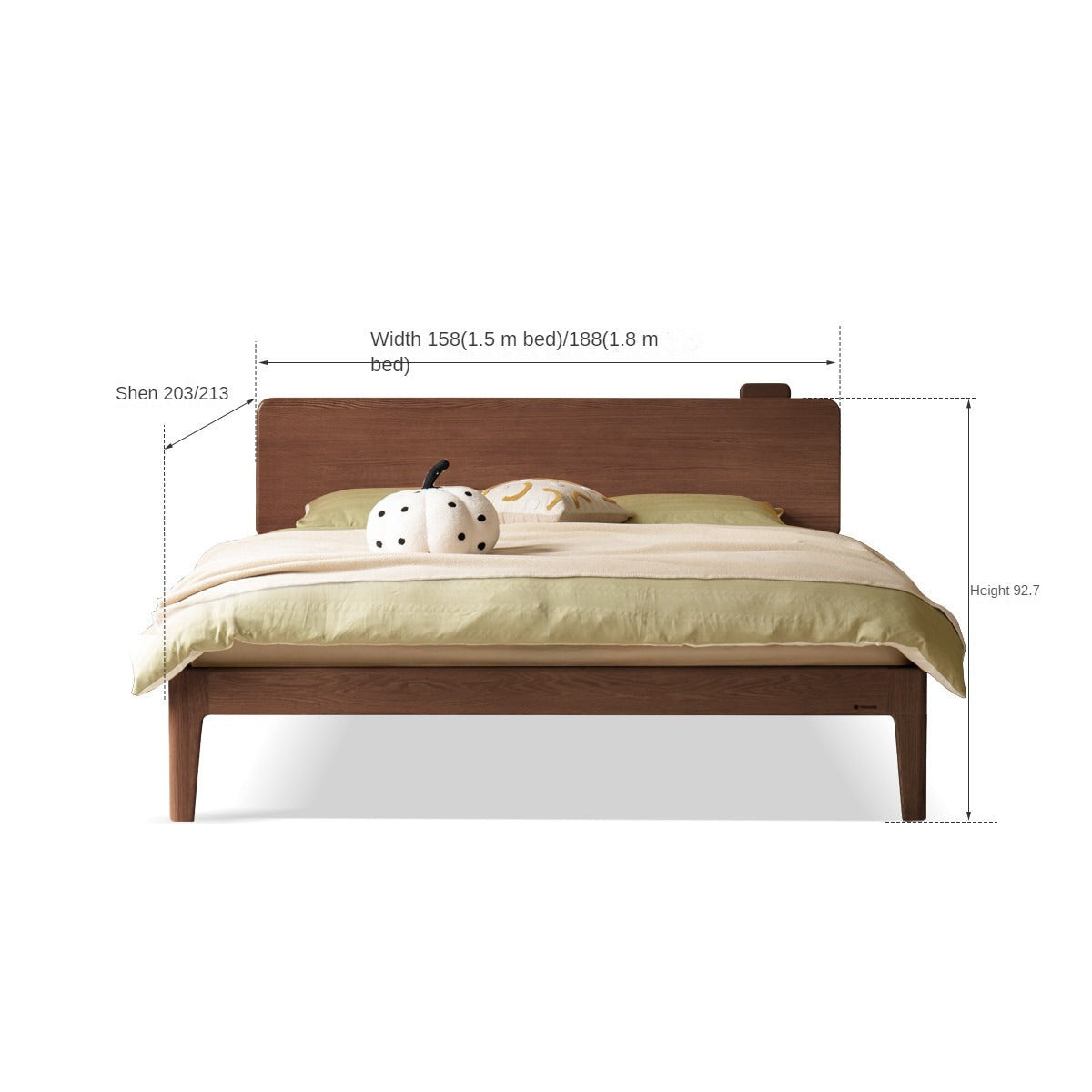 Solid Oak Wood High Headboard Bed - Queen Size, Rustic Farmhouse Style for Bedroom Decor - Perfect for Master Bedrooms, Guest Rooms & Cozy Retreats