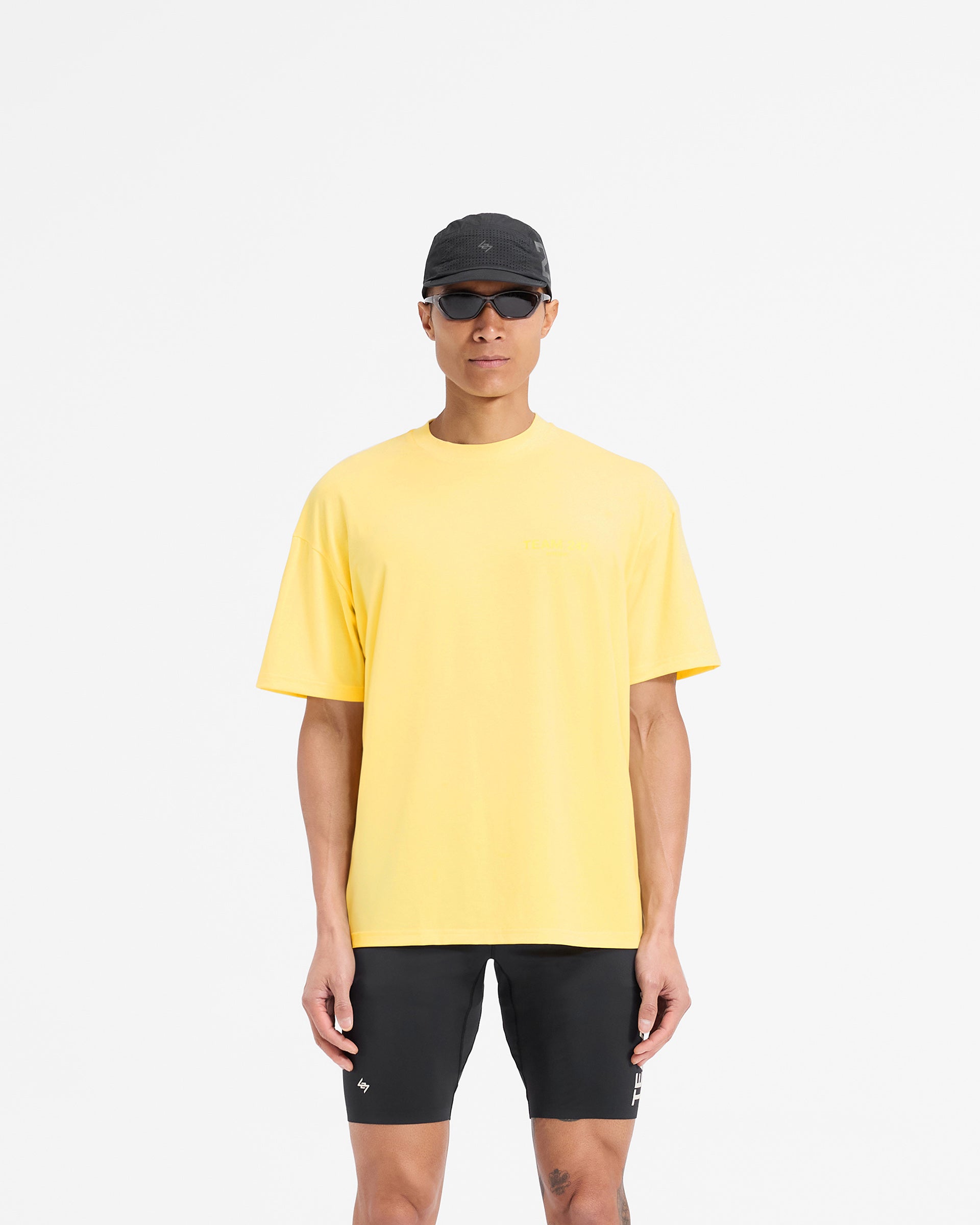 Team 247 Oversized T-Shirt for Men & Women - Soft Cotton Lemon Yellow Graphic Tee - Perfect for Casual Wear, Street Style & Summer Outfits