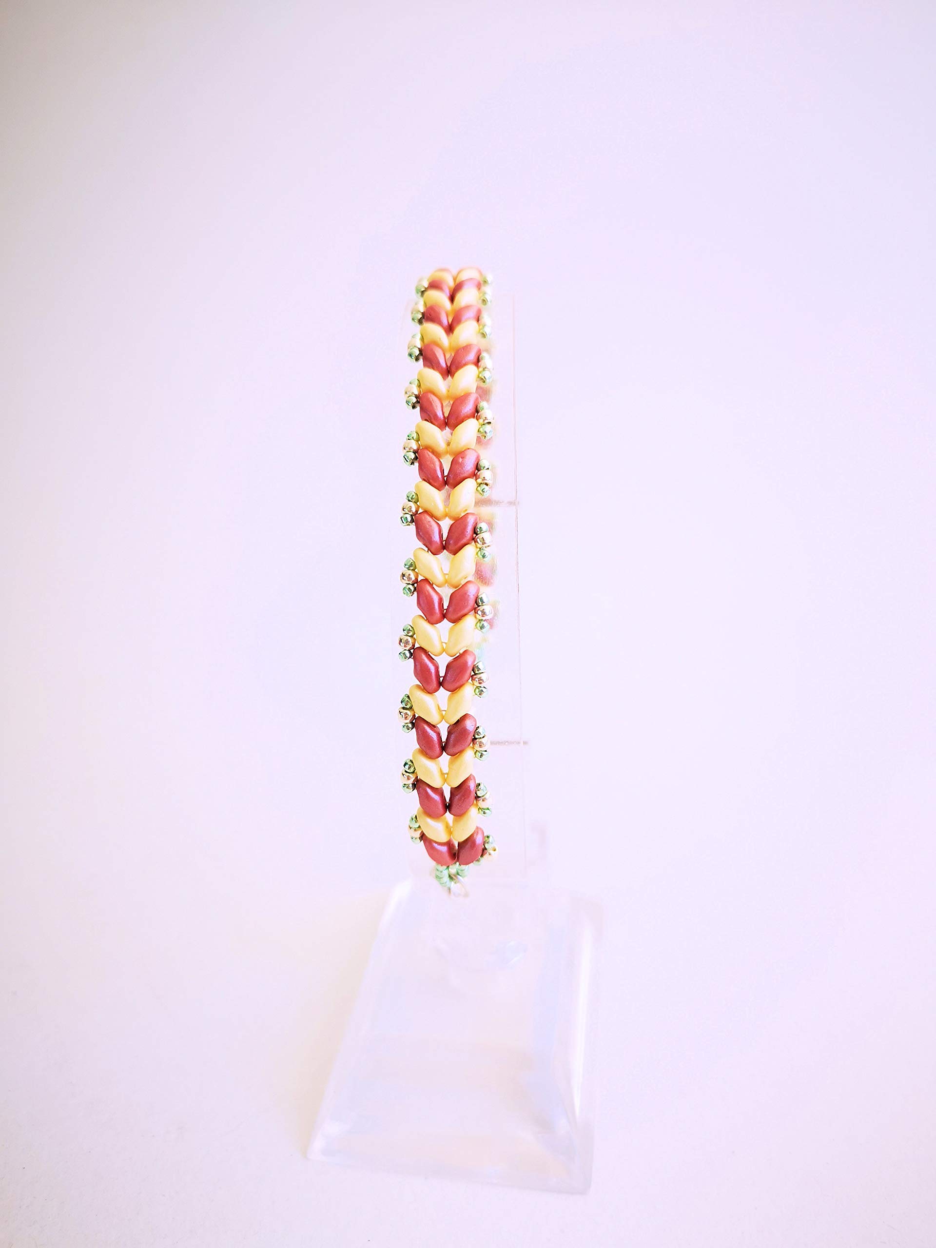 Elegant Yellow Coral Arrow Beaded Bracelet - Handmade Narrow Jewelry for Women, Perfect for Parties, Weddings & Everyday Wear