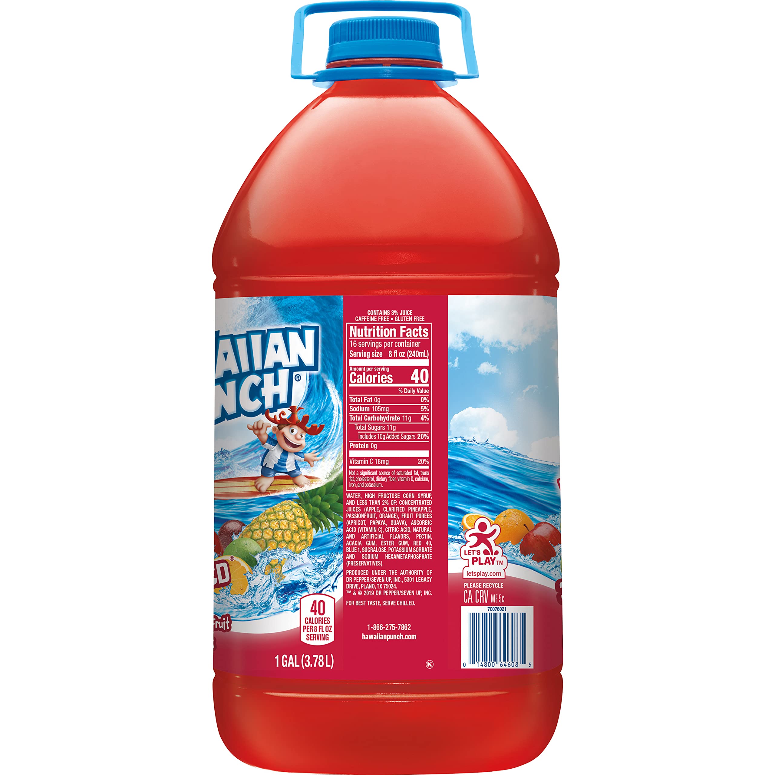 Hawaiian Punch Fruit Juicy Red Drink - 1 Gallon (128 Fl Oz) Bottle - Tropical Fruit Flavor for Parties, BBQs & Family Gatherings