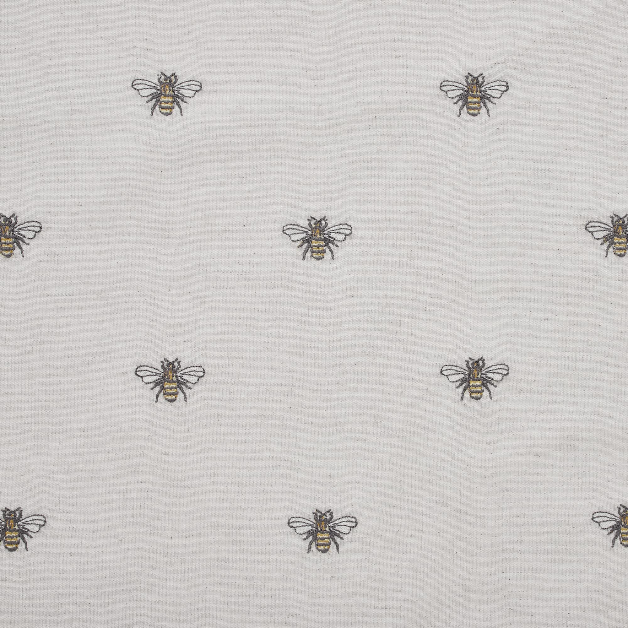 VHC Brands Embroidered Bee Farmhouse Window Valance Curtain - Ruffled Creme Yellow Grey 16x60 - Perfect for Kitchen, Living Room & Bedroom Decor
