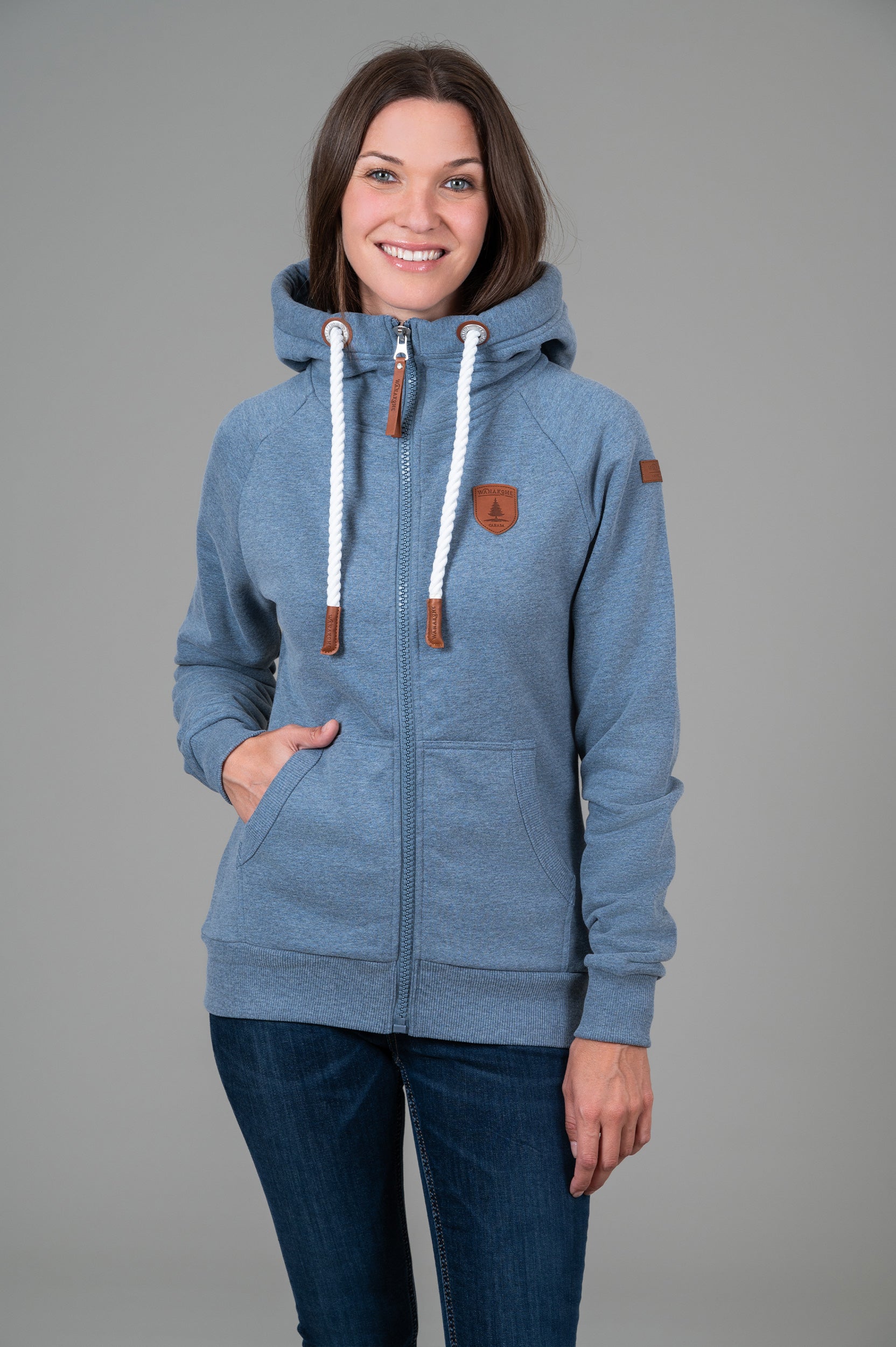 Hera Heather Blue Full Zip Hoodie for Women - Soft & Comfortable Pullover Sweatshirt - Perfect for Casual Wear, Gym, and Outdoor Activities