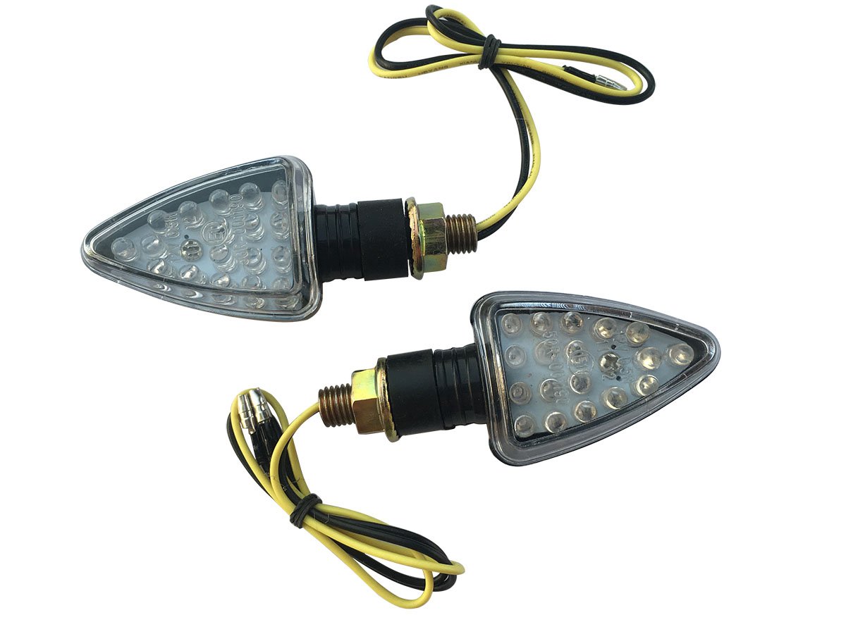 2 Pack Black LED Triangle Turn Signal Lights Blinkers Compatible with 2002 KTM 640 LC4 Duke - Motorcycle Safety & Customization Accessories