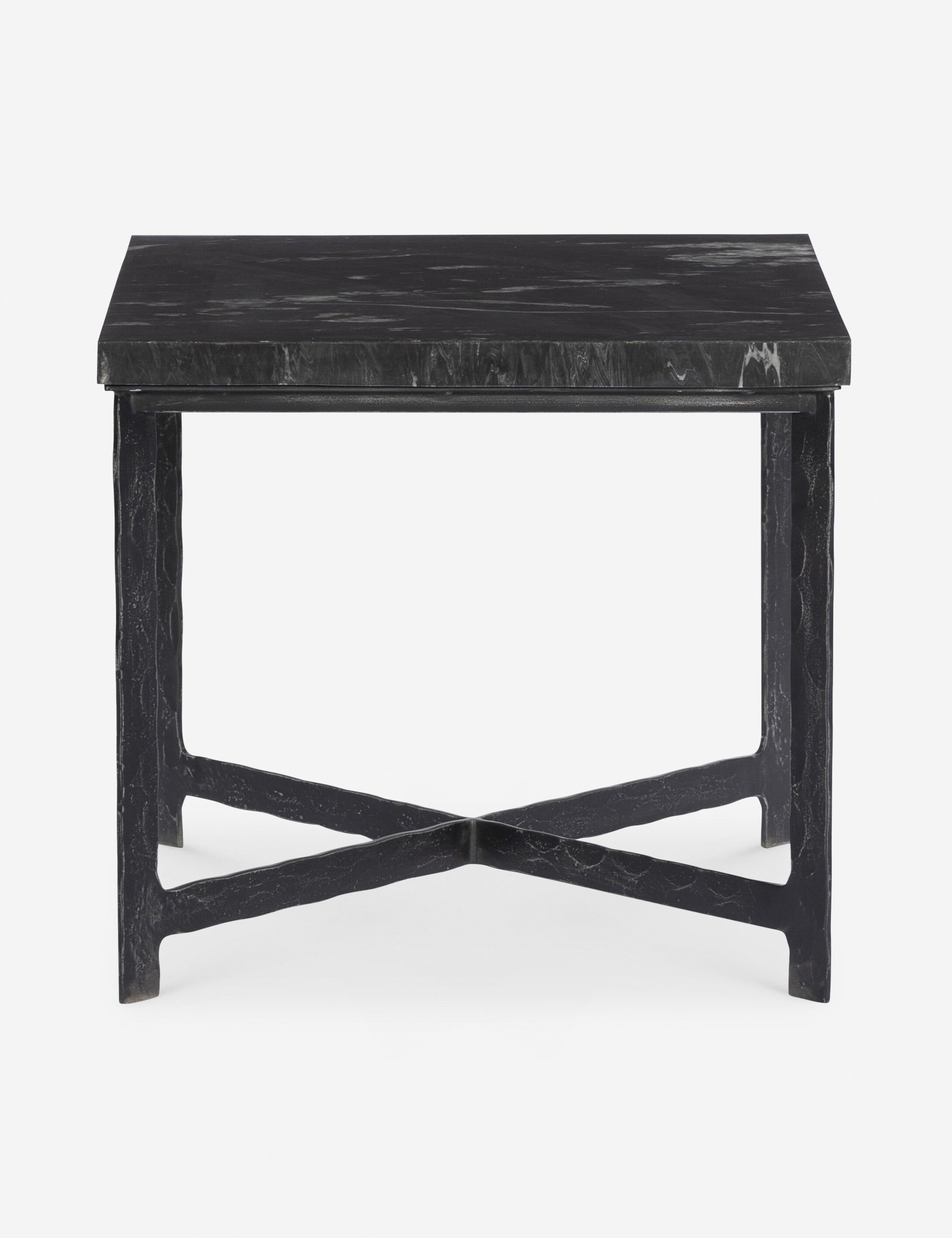 Breslin Side Table - Modern Nightstand with Storage Shelf for Bedroom, Living Room & Office - Compact End Table with Sturdy Metal Frame
