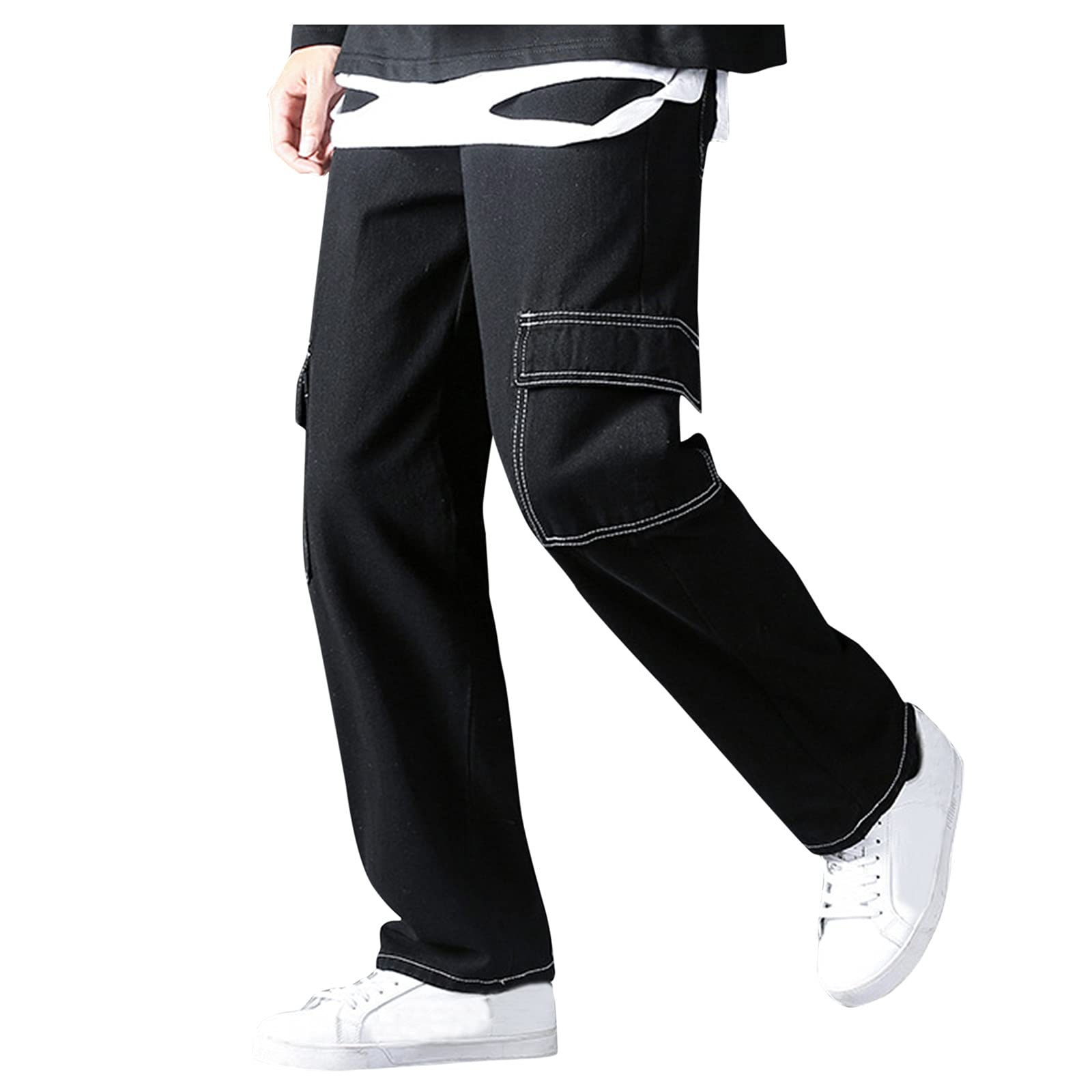 Men's Ripped Straight Leg Denim Jeans - Trendy Casual Pants with Fashionable Print | Perfect for Streetwear, Night Out & Everyday Wear
