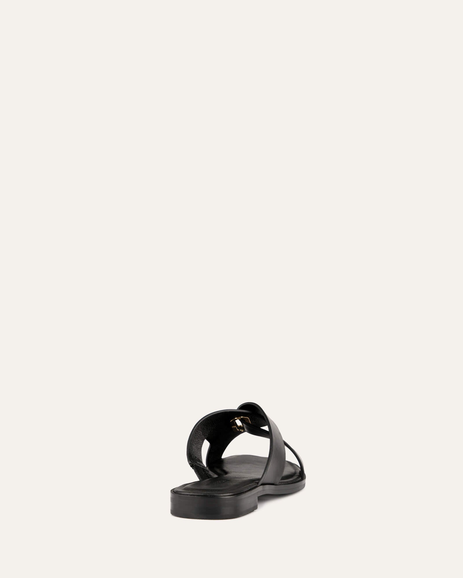 Piper Flat Slides - Black Leather Sandals for Women & Men | Comfortable Summer Casual Shoes for Beach, Pool, and Home Wear