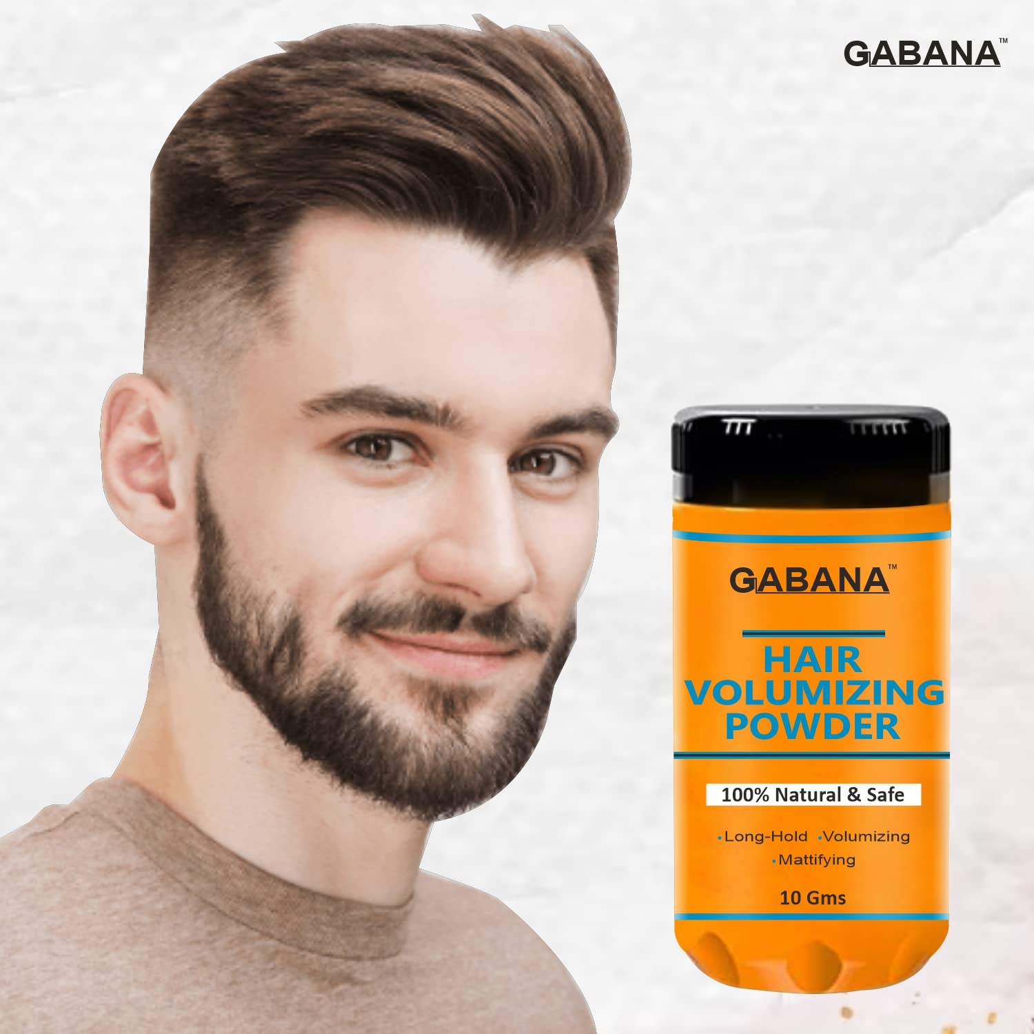 GABANA Natural Hair Volumizing Powder for Men - 2 Pack (10g Each) | All-Natural, Zero Toxin Hair Styling Powder for Volume & Texture | Perfect for Everyday Styling, Special Occasions & Thinning Hair