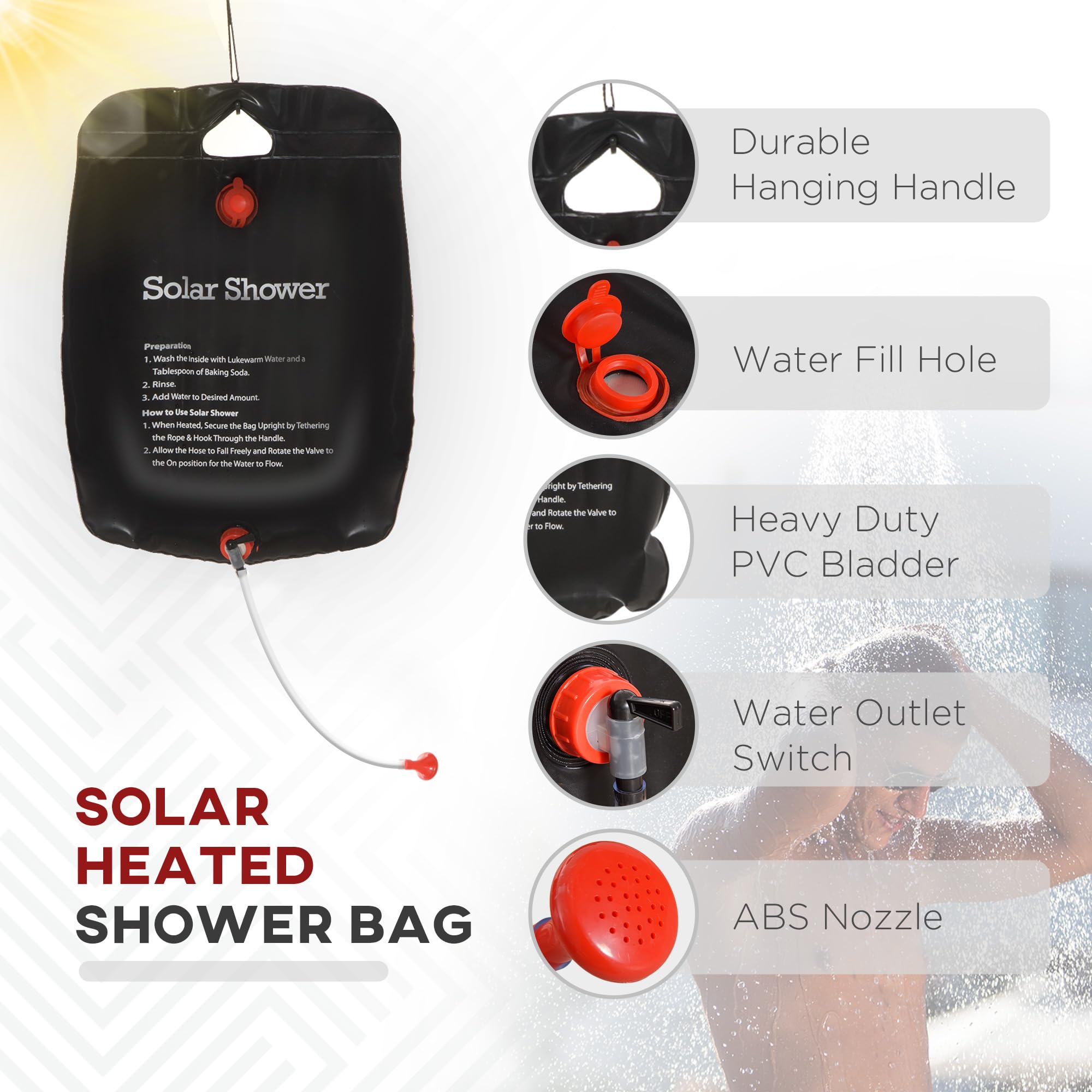 Outsunny Pop Up Shower Tent - 2 Room Portable Privacy Shelter for Camping, Beach, Outdoor Shower & Dressing Room with Carrying Bag | Instant Setup for RV Trips, Backpacking & Poolside Changing