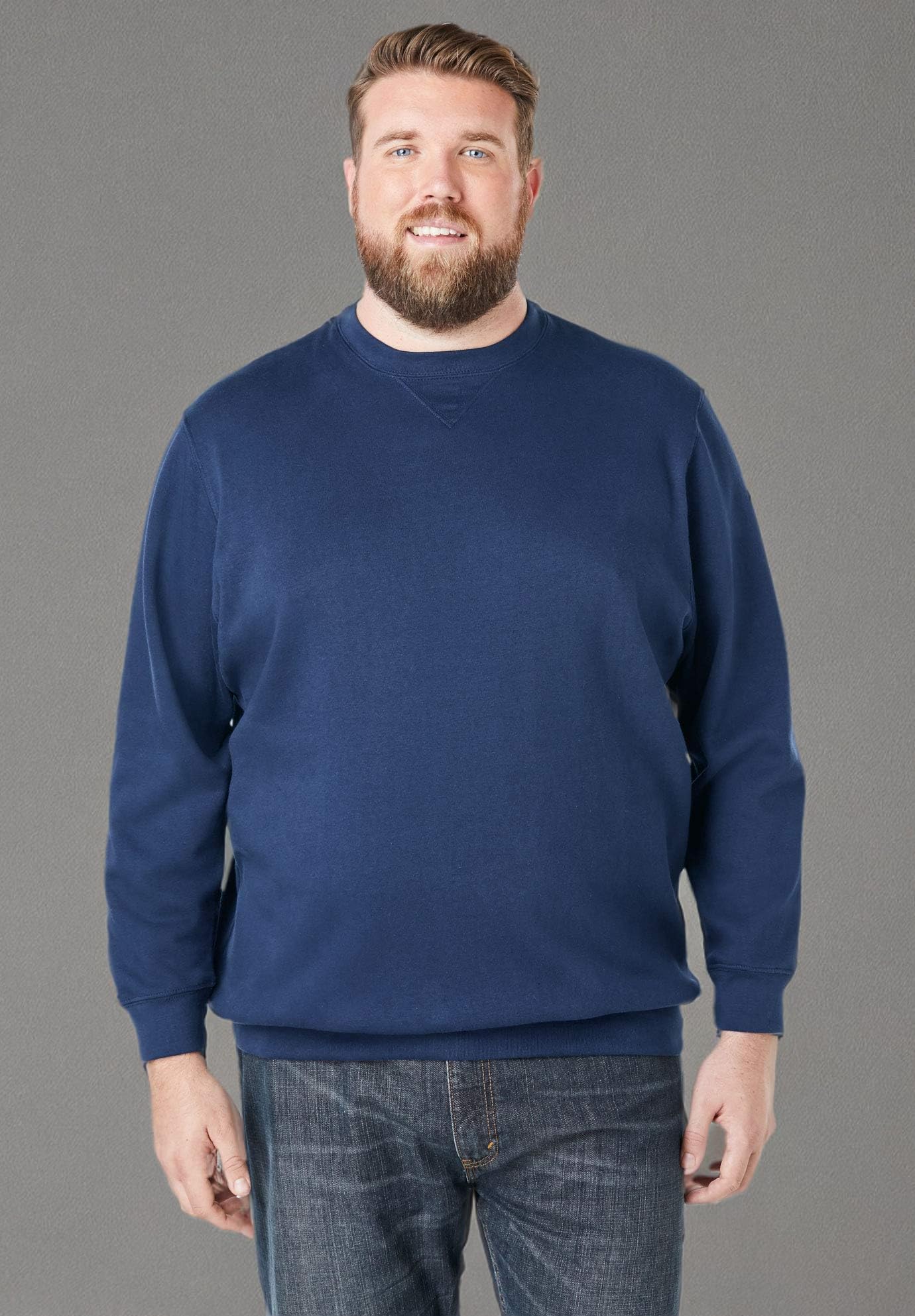 KingSize Men's Big & Tall Fleece Crewneck Sweatshirt - Soft & Warm Winter Pullover for Plus Size Gentlemen - Perfect for Casual Wear, Outdoor Activities & Layering in Cold Weather