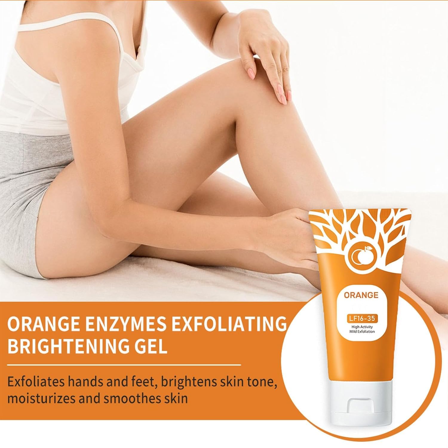 Orange Exfoliating Gel for Face & Body - Deep Cleansing Moisturizing Scrub with Natural Ingredients (2-Pack) | Gentle Exfoliator for Smooth Skin, Perfect for Daily Skincare Routine & Spa Treatments