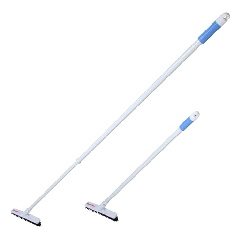 Heavy Duty Grout Scrub Brush with Long Handle - Stiff Bristles Tile & Shower Floor Cleaner - Bathroom Grout Cleaning Brush for Tile Floors, Shower Corners, Kitchen Backsplash - Perfect for Deep Cleaning Grout Lines and Hard-to-Reach Areas