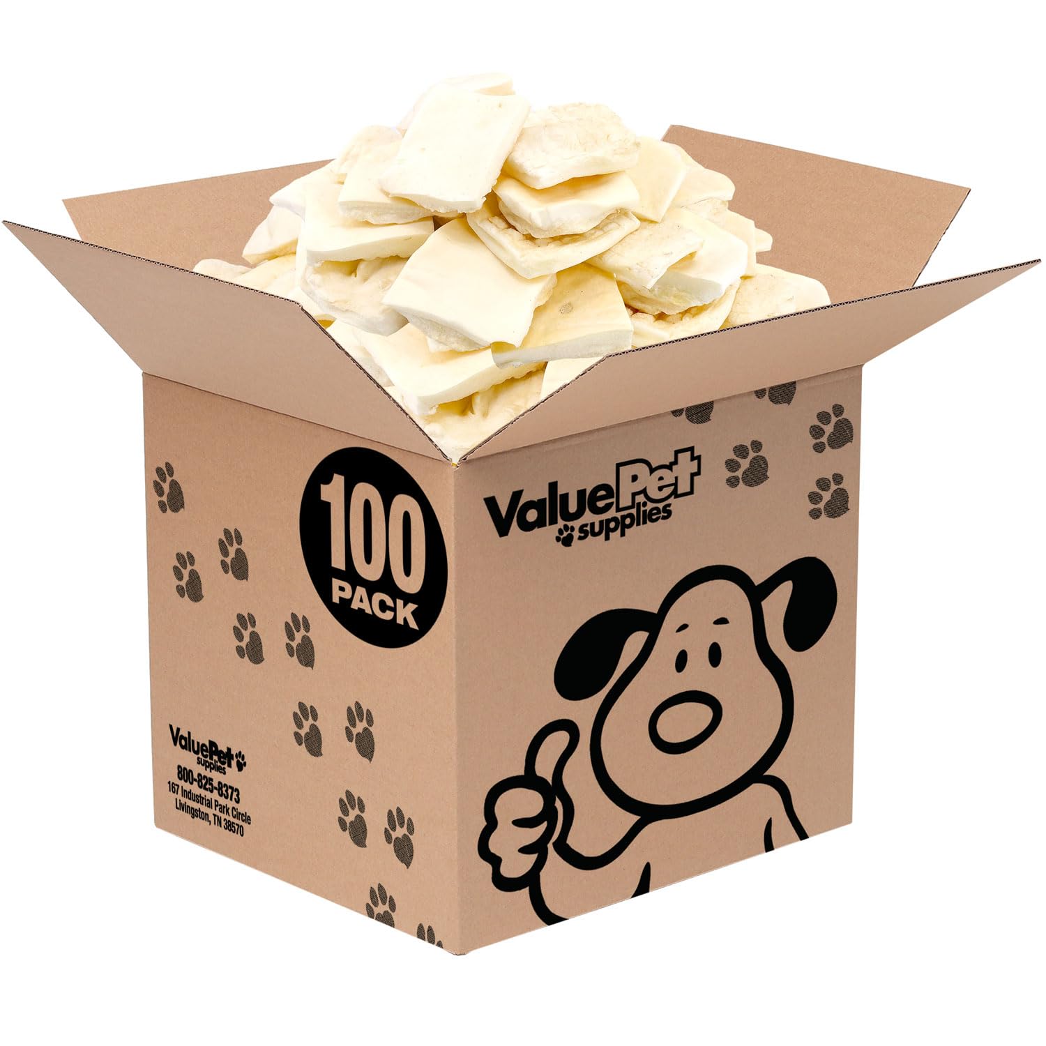 **ValueBull Premium Beef Cheek Chips for Dogs - 100 Count All-Natural Rawhide Alternative, Long-Lasting Chews for Aggressive Chewers, Digestible & Teeth Cleaning Treats - Perfect for Training, Dental Care, and Strong Chewers**