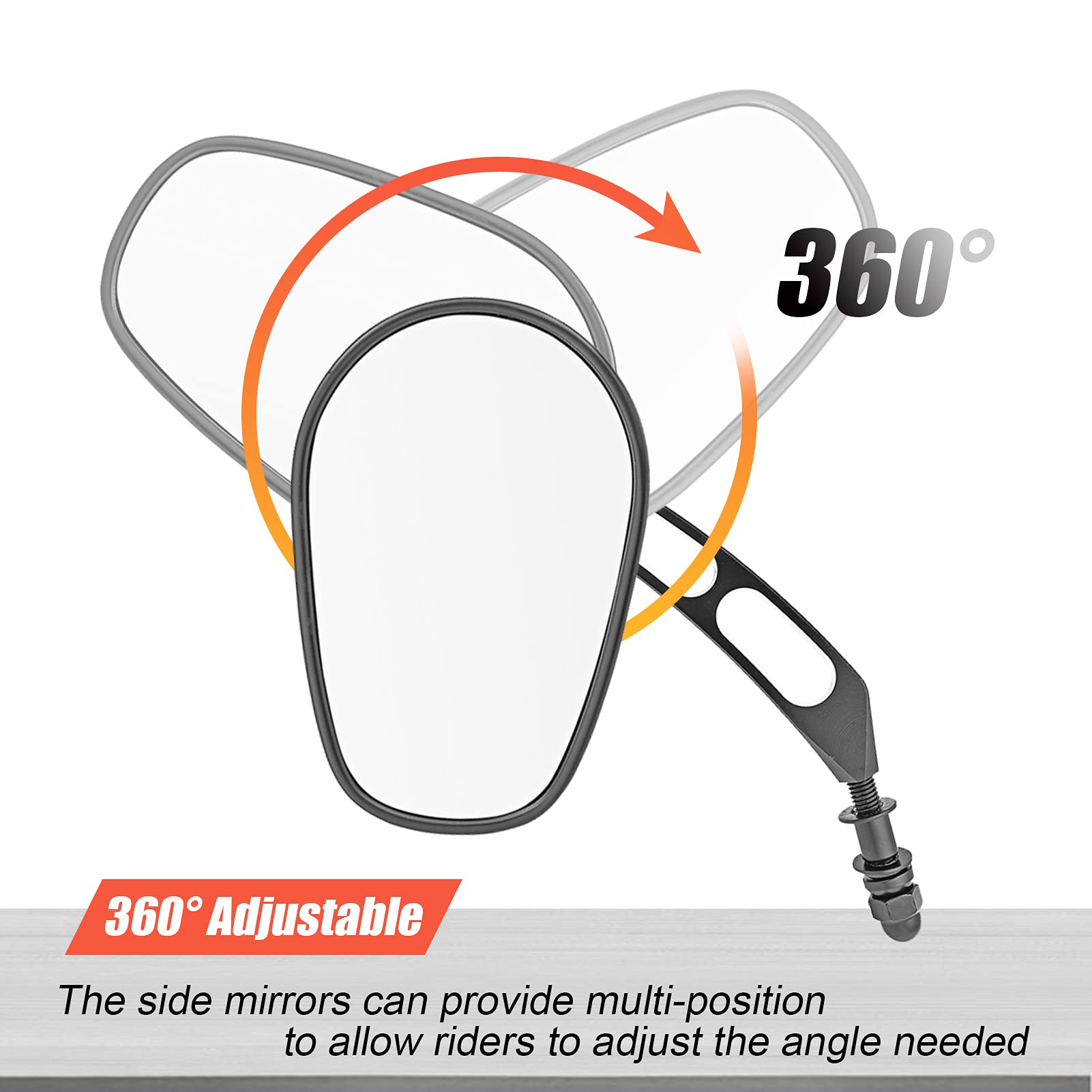 8MM Rear View Side Mirrors for Motorcycle - Hollow Handlebar Mount Mirrors Gloss Black - Compatible with Harley Sportster, Dyna, Softail, Touring, Electra, Street Glide, Road Glide, Road King - Perfect for Enhanced Safety and Style on Cruiser Bikes