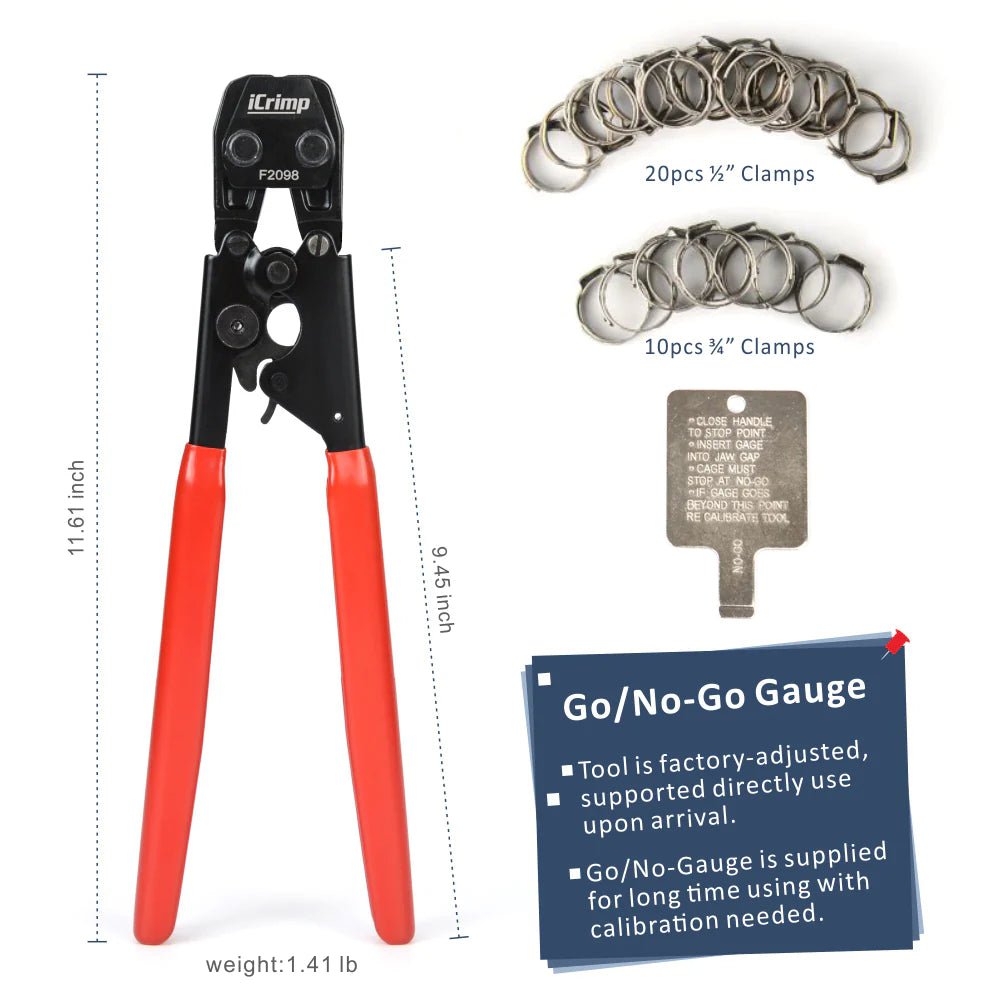 Ratchet PEX Clamp Tool Kit for 3/8