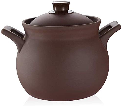 Premium Ceramic Casserole Pot - Non-Stick Round Clay Earthenware for Slow Cooking, Stewing & Healthy Soups | Perfect for Hot Pot, Bibimbap & Family Meals | Durable Oven & Stovetop Safe Cookware