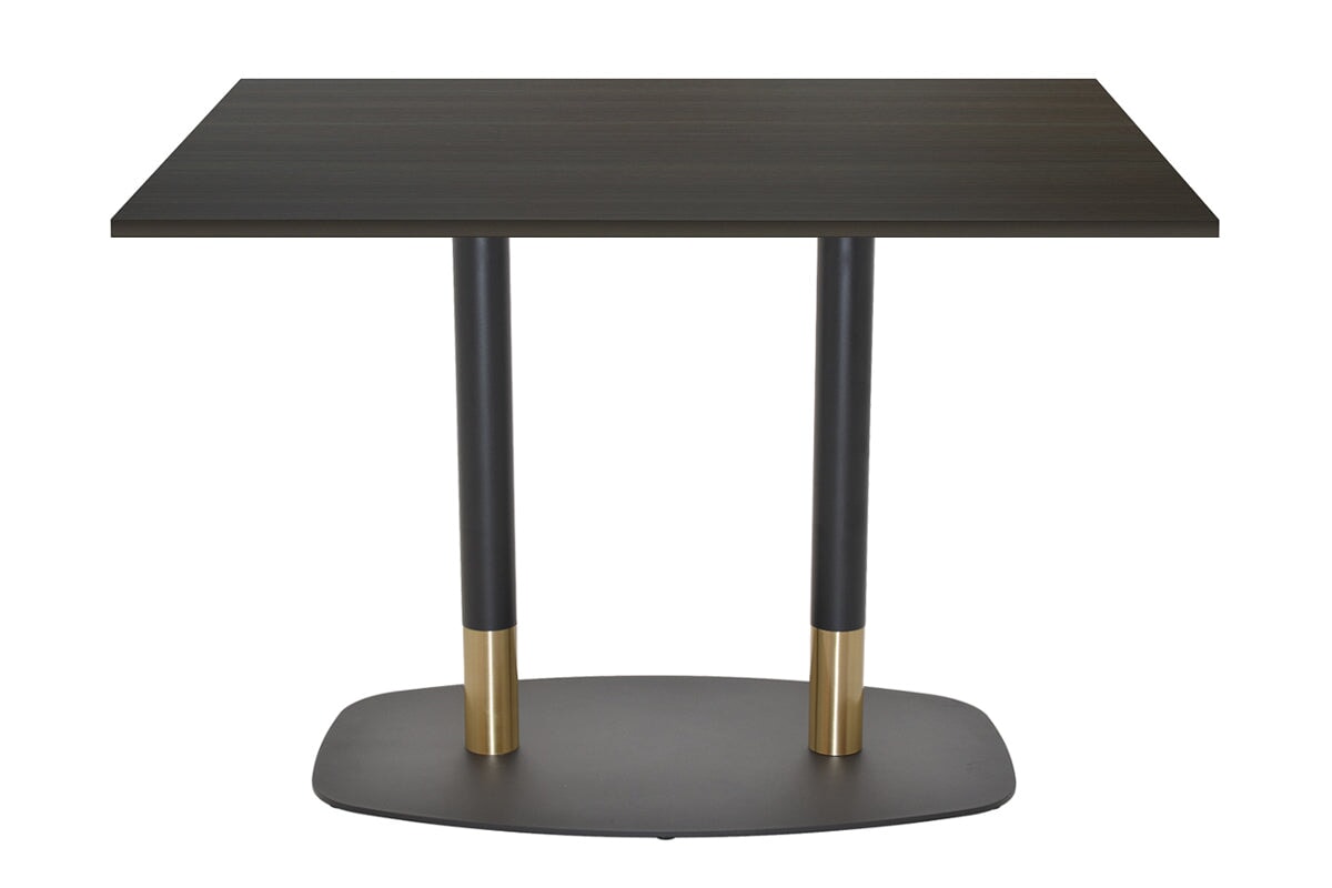 EZ Hospitality Givoli Cafe Table - Black/Brass Finish with Black Arc Base [1200L x 800W] - Perfect for Restaurants, Cafes, and Outdoor Dining Areas