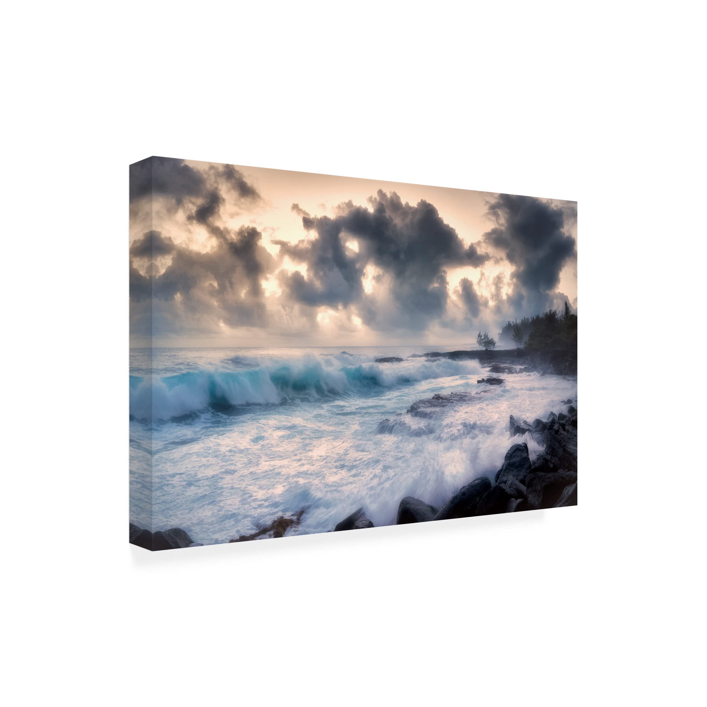 Dennis Frates 'Waves 5' Canvas Wall Art Print - Ocean Wave Painting for Beach House Decor, Living Room & Office Wall Art