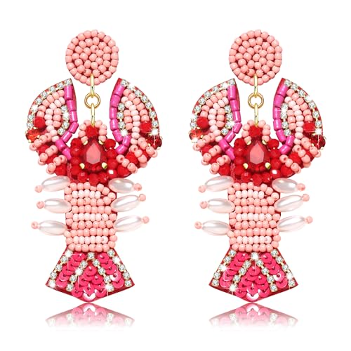 pink lobster earrings