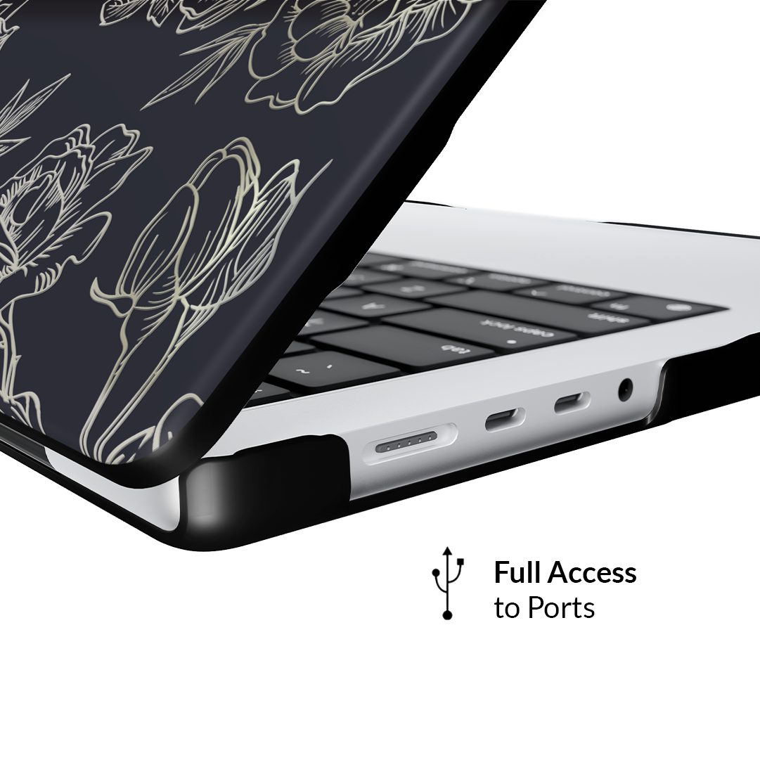 Floral Rose Gold MacBook Case - Elegant Protective Cover for MacBook Air/Pro 13 14 16 inch - Perfect for Work, Travel & Stylish Everyday Use