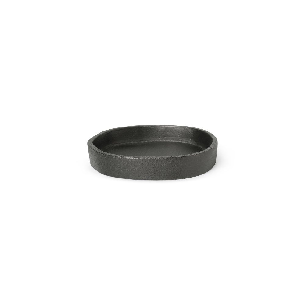 FERM LIVING Yama Round Tray - Blackened Aluminum Serving Tray for Coffee Table, Dining & Home Decor | Perfect for Entertaining, Display & Organization