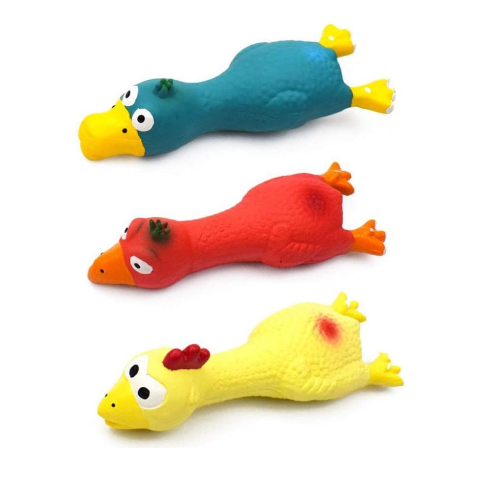 3PCS Dog Squeaky Toys - Small Screaming Chicken Chew Toys for Puppies & Medium Dogs, 6.6