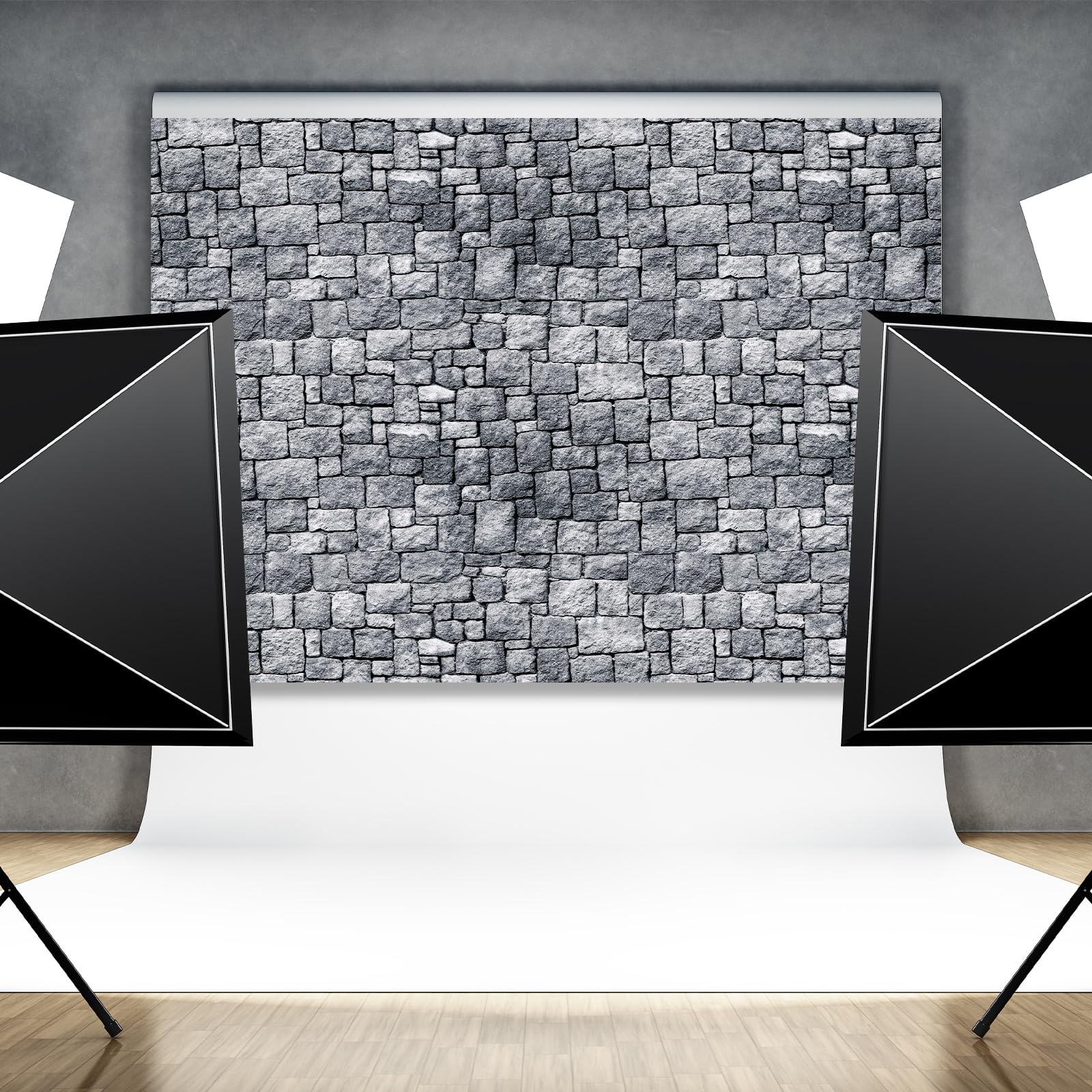 7x5FT Brick Stone Wall Backdrop | 84x60Inch Medieval Castle Background for Photography, Theater, and Home Decor