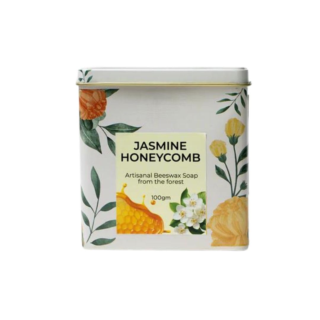 Natural Honeycomb Beeswax Soap Bar - Moisturizing & Aromatic Skin Care with Jasmine Scent | Gentle Cleansing for Dry, Sensitive Skin - Perfect for Daily Face & Body Wash, Gift Sets & Spa Relaxation