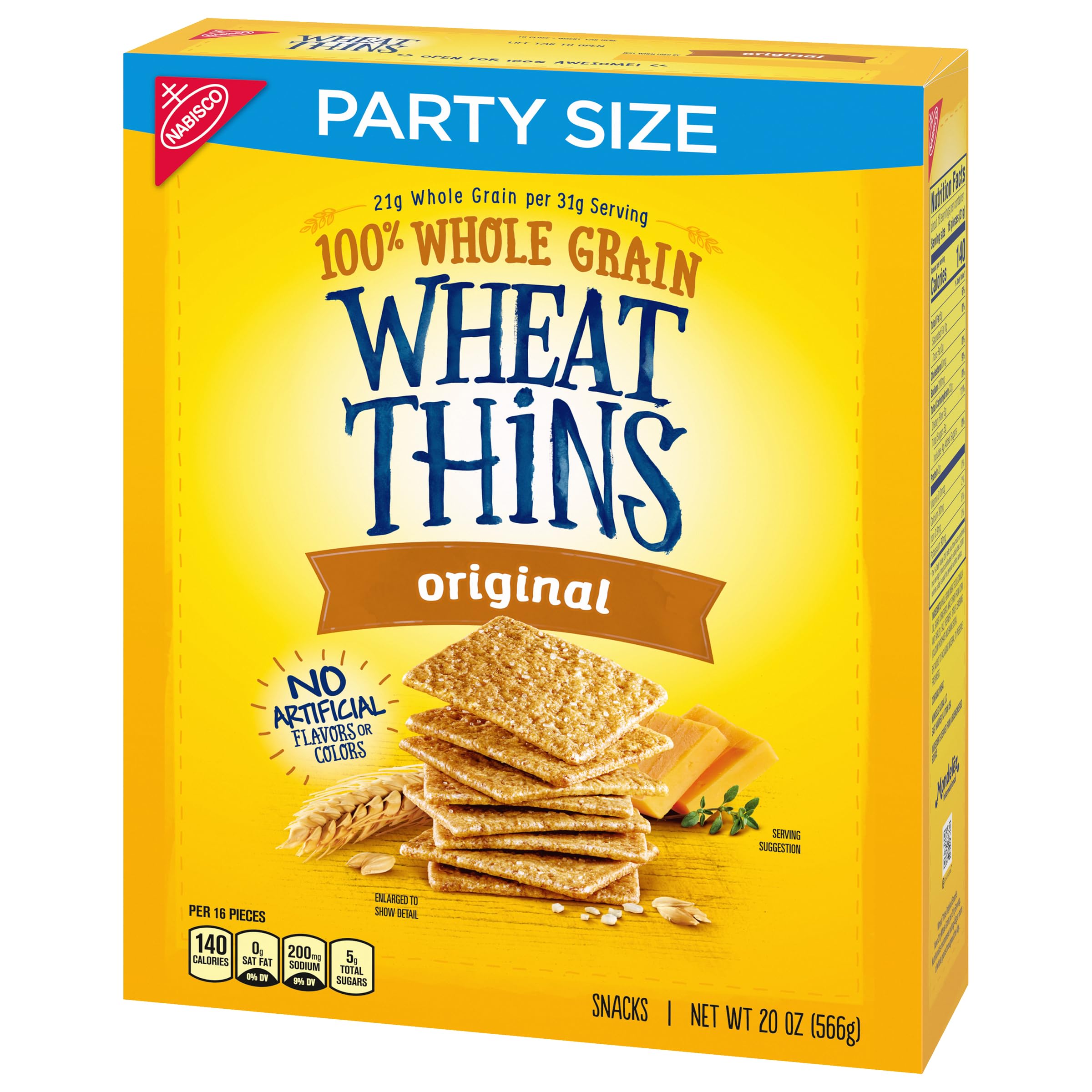 Original Wheat Thins Whole Grain Crackers - Healthy Snack Box (20oz) | Perfect for Parties, School Lunches & On-the-Go Snacking