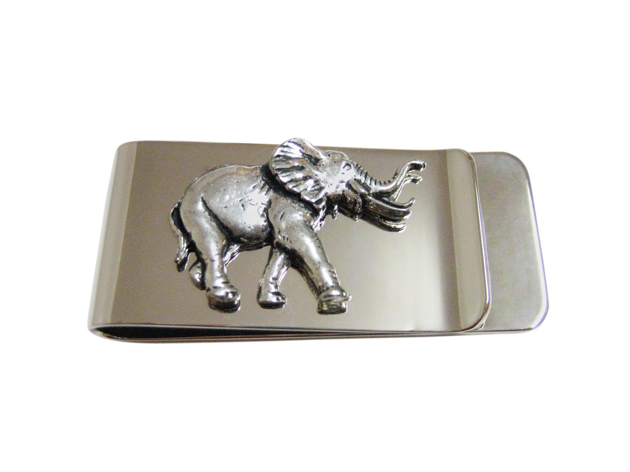 Kiola Designs Walking Elephant Money Clip - Elegant Stainless Steel Wallet Accessory for Bills & Cards - Perfect for Gifts, Travel, and Everyday Use