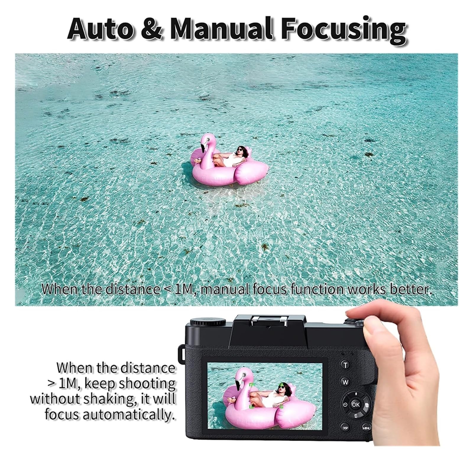 56MP Digital Camera with Auto Focus - 4K Vlogging Camera & Webcam with 3