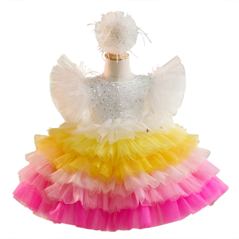 Elegant Girls Colorful Ball Gown Toddler Birthday Princess Dress - Perfect for Birthday Parties, Pageants, Photo Shoots & Special Occasions