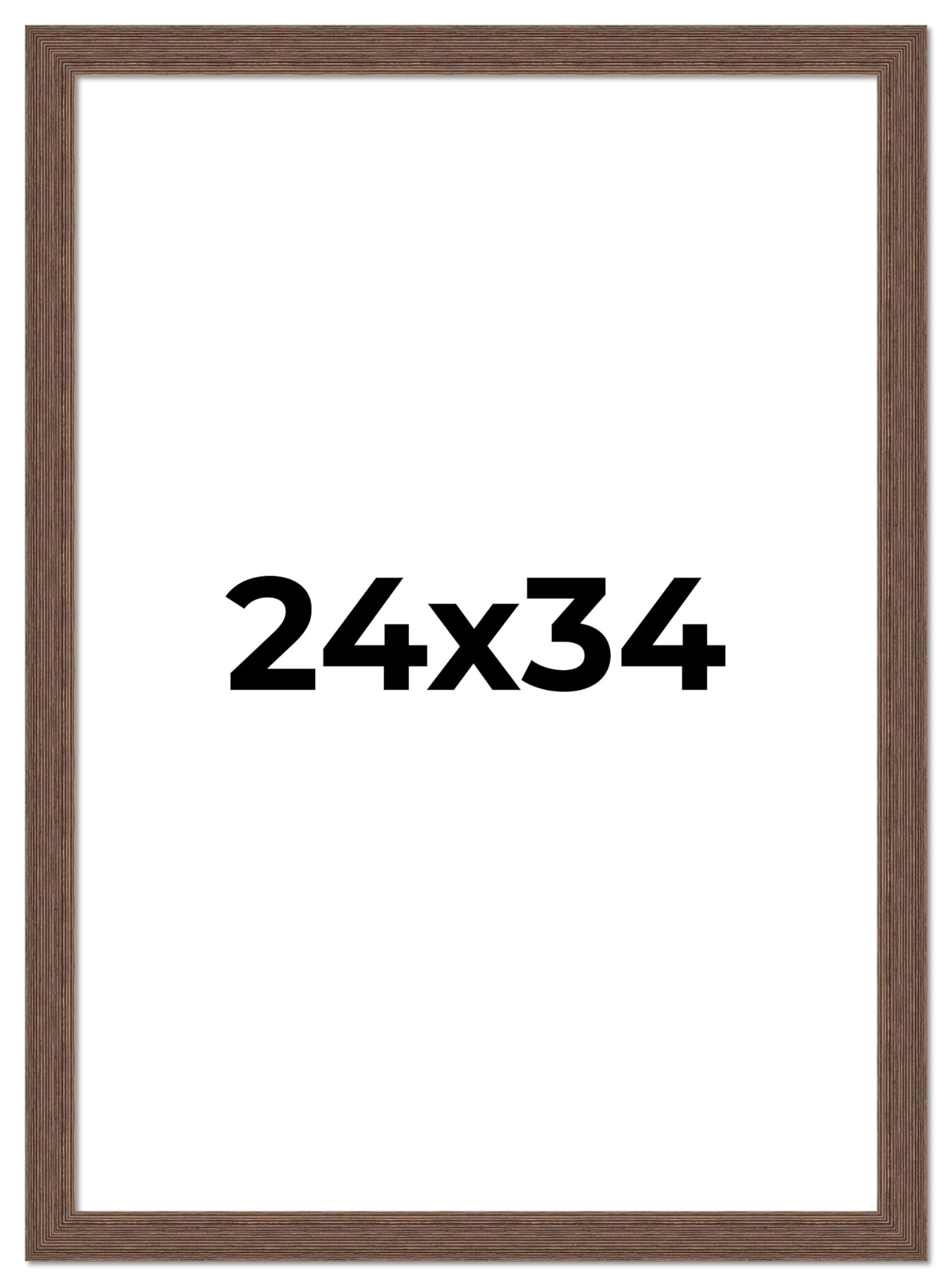 24x34 Brown Distressed Barnwood Picture Frame - Rustic Farmhouse Photo Frame with UV Acrylic Shatter Guard & Acid-Free Backing | Perfect for Wall Decor, Living Room, Bedroom, Office & Wedding Photos