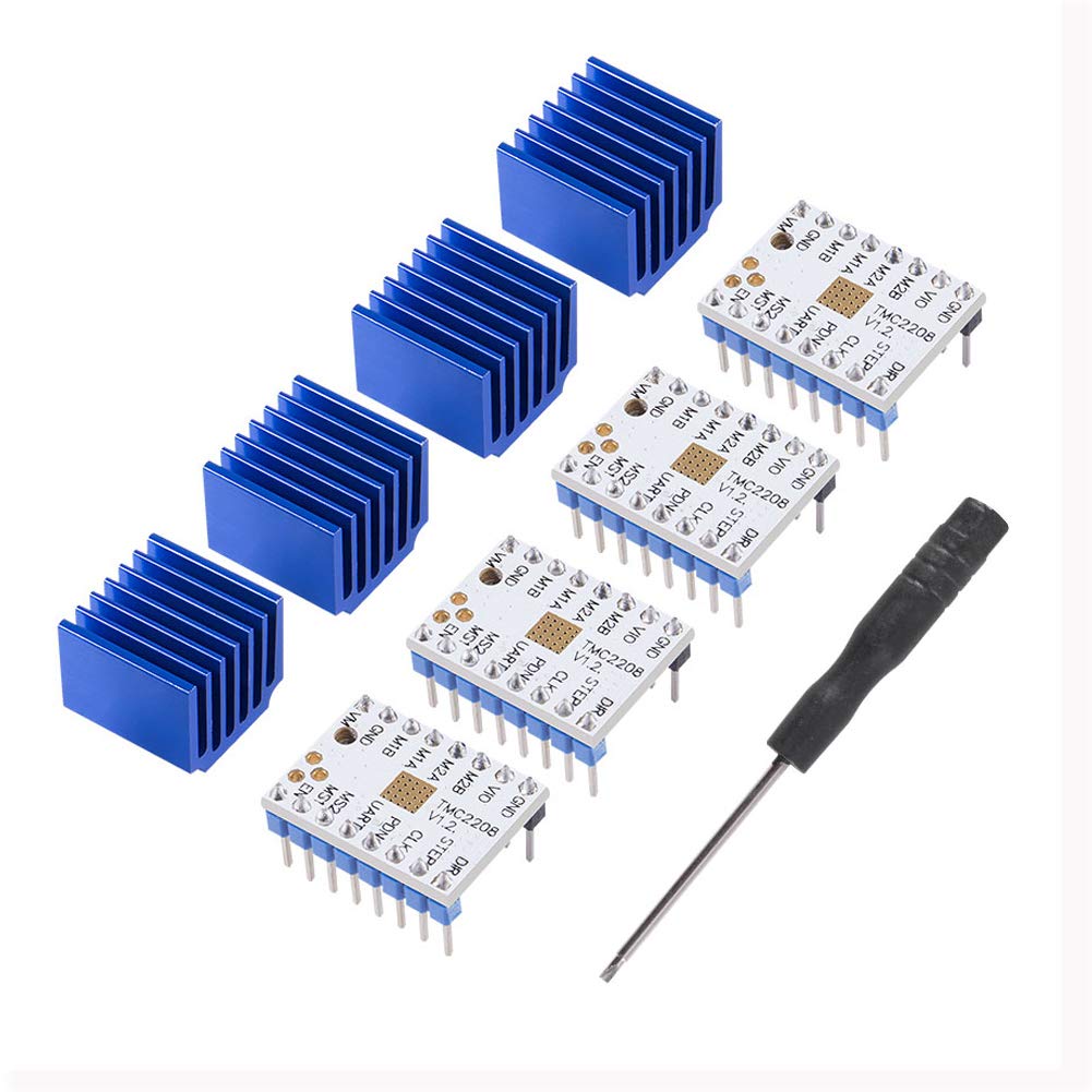 4PCS TMC2208 Stepper Motor Driver Module V1.2 with Heat Sink for 3D Printers - Compatible with Ender-3 Pro, CR-10, RAMPS 1.4, MKS Gen & Mega i3 - Perfect for Silent Printing & Precise Motion Control
