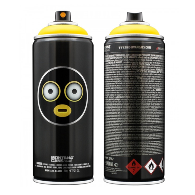 Montana Black Collectors Edition Emoji Vandal Yellow Spray Paint - Premium Graffiti Art Supplies for Street Artists & DIY Projects
