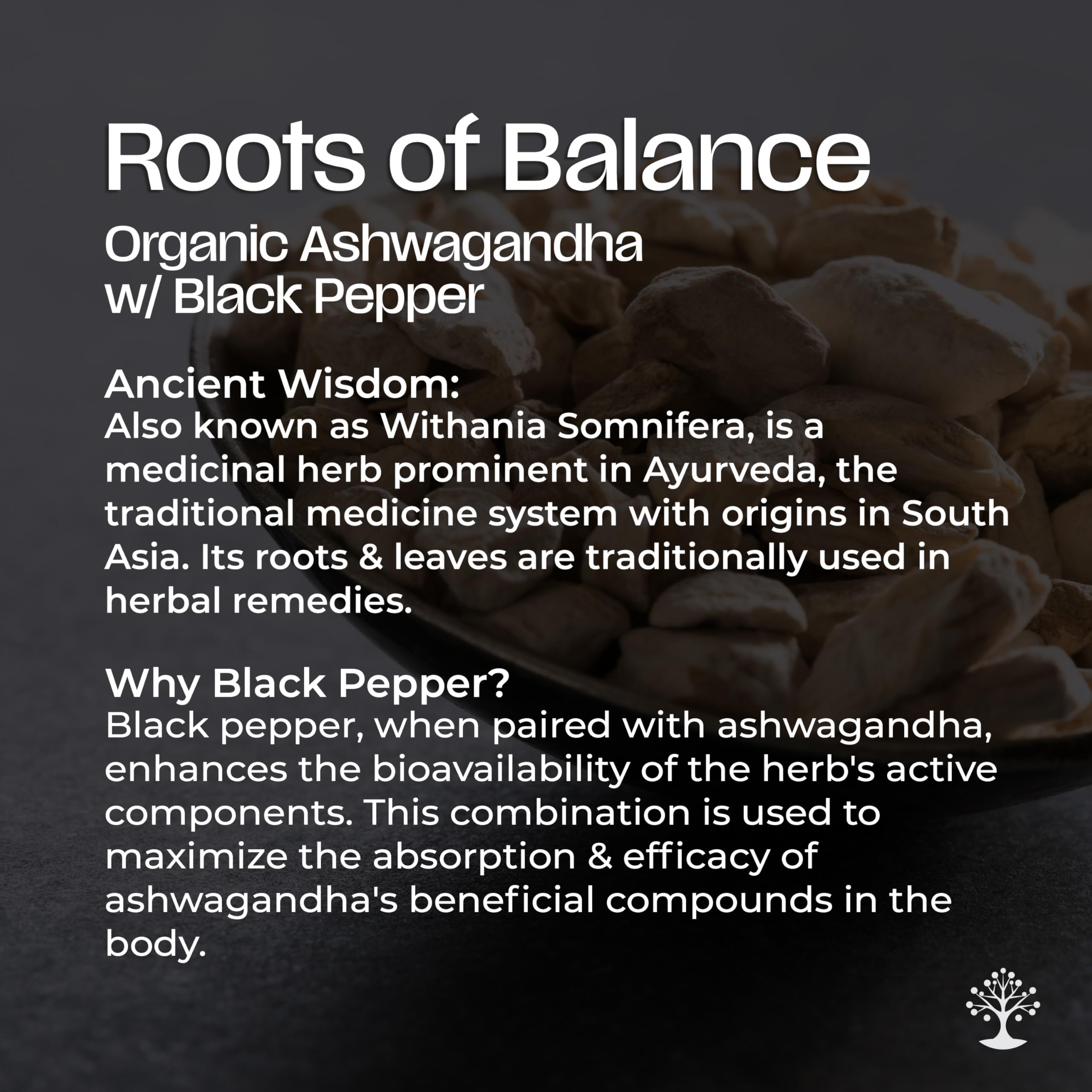 Organic Ashwagandha with Black Pepper for Better Absorption - Non-GMO, Gluten-Free Stress Relief Supplement - Supports Mood, Energy & Relaxation - 120 Vegan Capsules for Daily Wellness & Natural Sleep Aid
