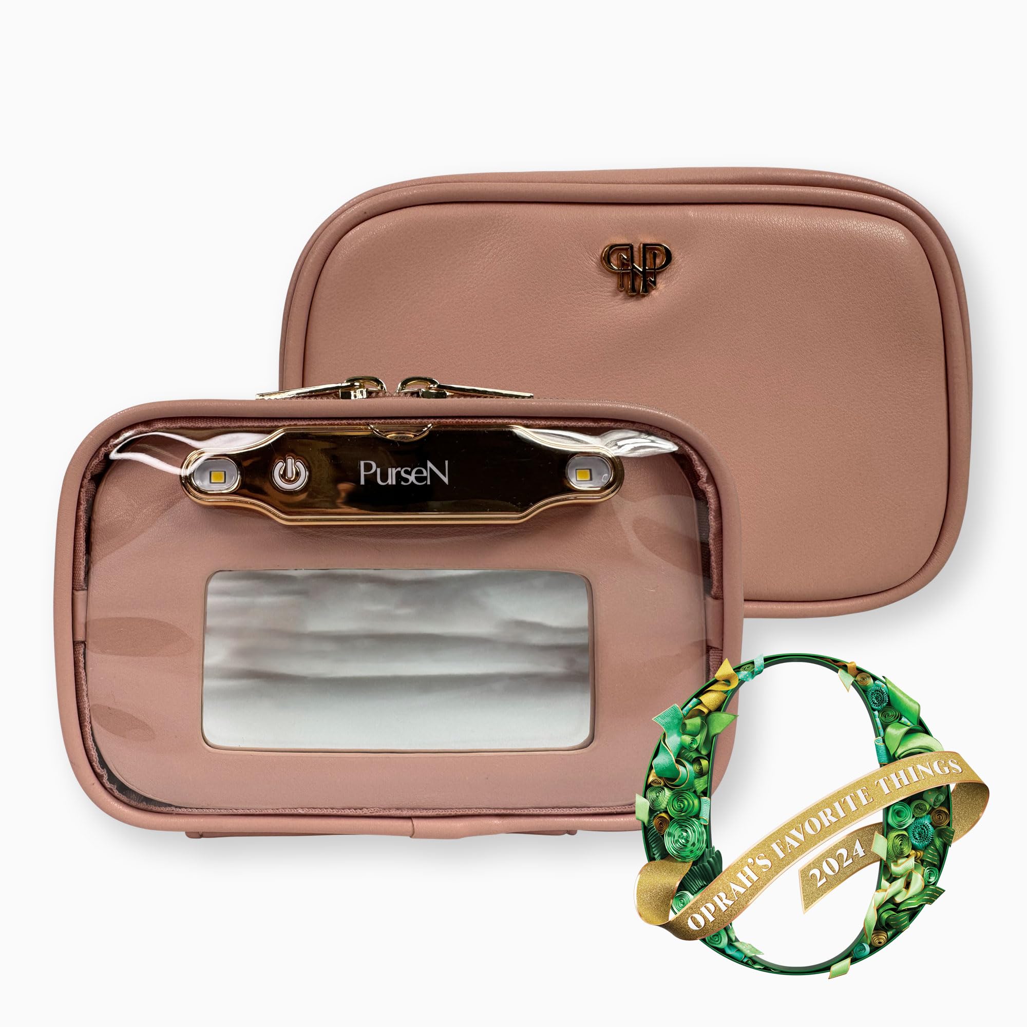 Premium LittMini Makeup Bag with Detachable Mirror & LED Light - Compact Travel Cosmetic Organizer with Removable Pouches - Perfect for Everyday Essentials & On-the-Go Touchups (Rose Pink) - Ideal for Travel, Gym, Work & Daily Beauty Routine