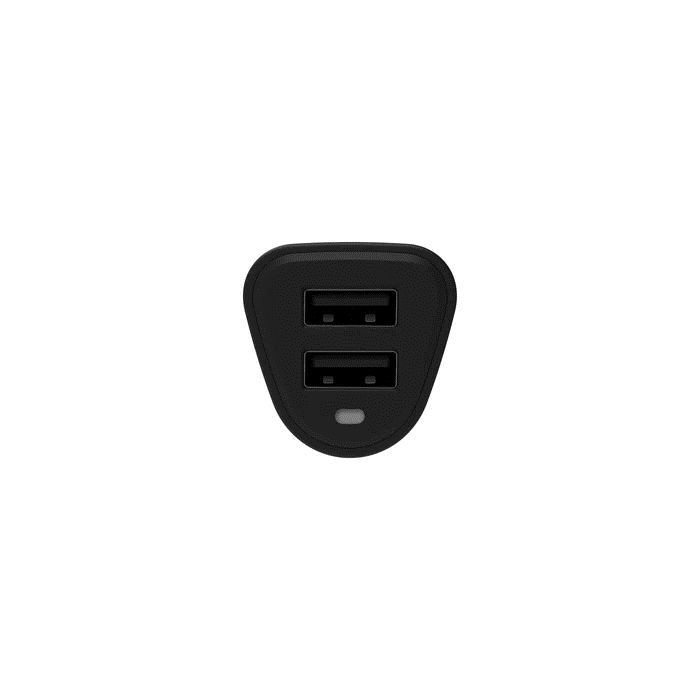 Griffin PowerJolt Dual USB Car Charger - 12W Fast Charging, Universal Compatibility (Black) - Perfect for Road Trips & Daily Commutes