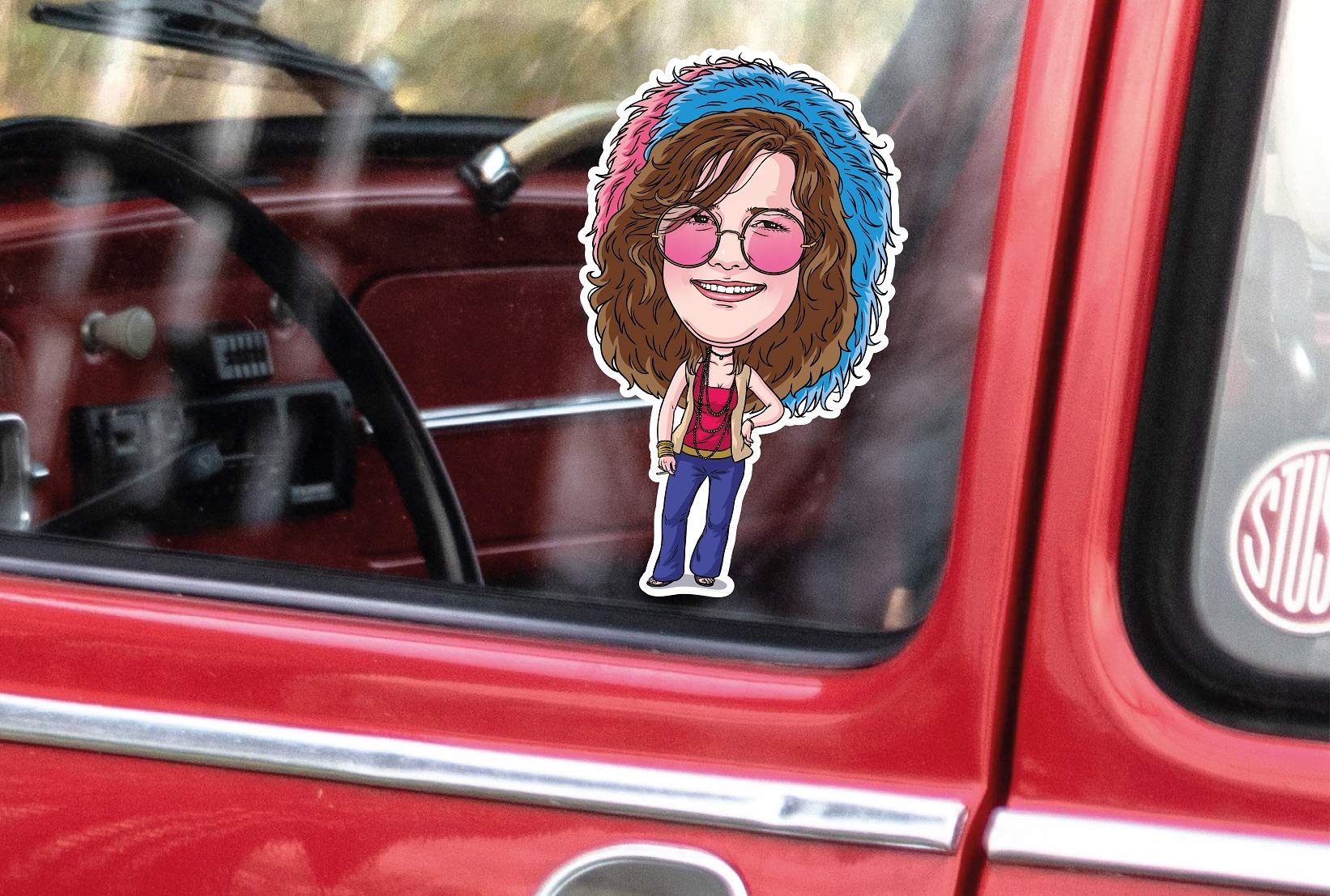 Vintage Sugar Skull Decal Sticker - 27 Club Janis Joplin Psychedelic Rock Inspired Waterproof Vinyl Bumper Stickers (5 Inch) for Cars, Trucks, Laptops, Water Bottles - Perfect for Music Fans & Car Enthusiasts