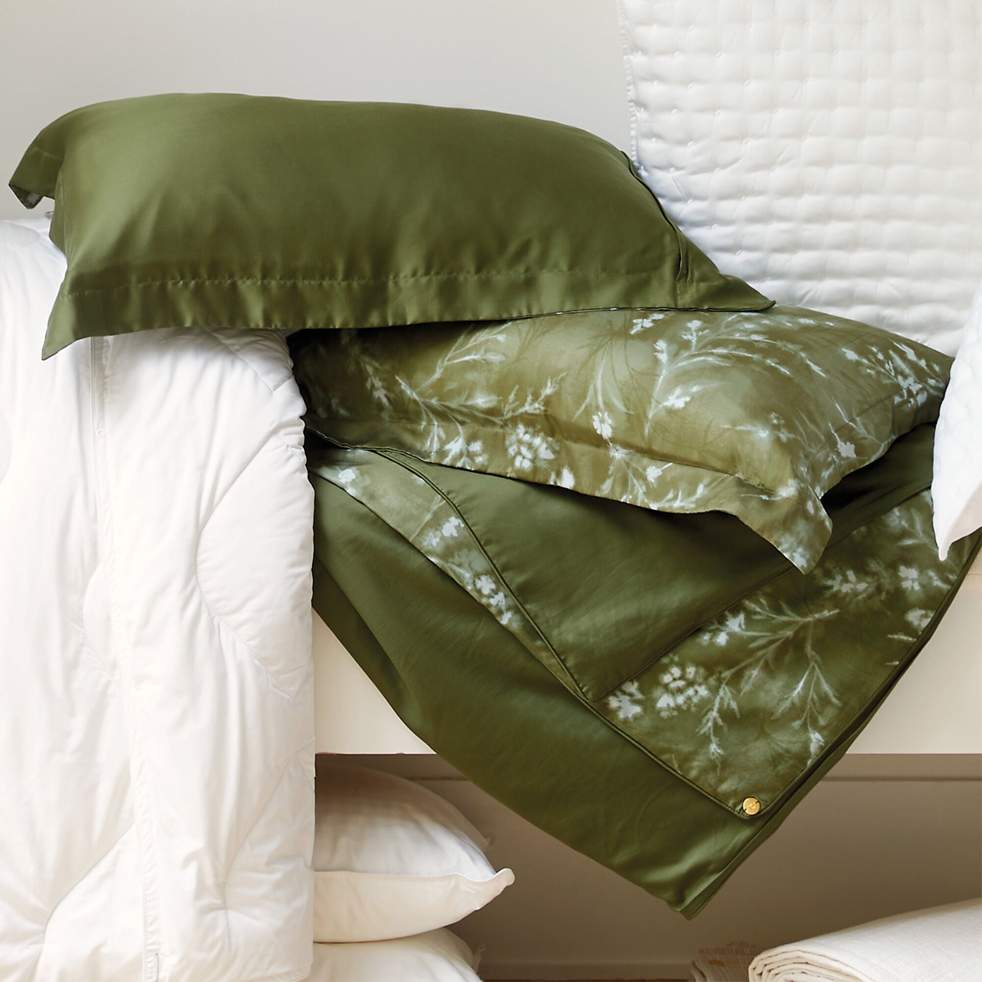 Premium Tencel Flower Press Pillow Shams - Soft & Breathable Bedding Set for Home Decor, Bedroom Styling & Guest Room Essentials