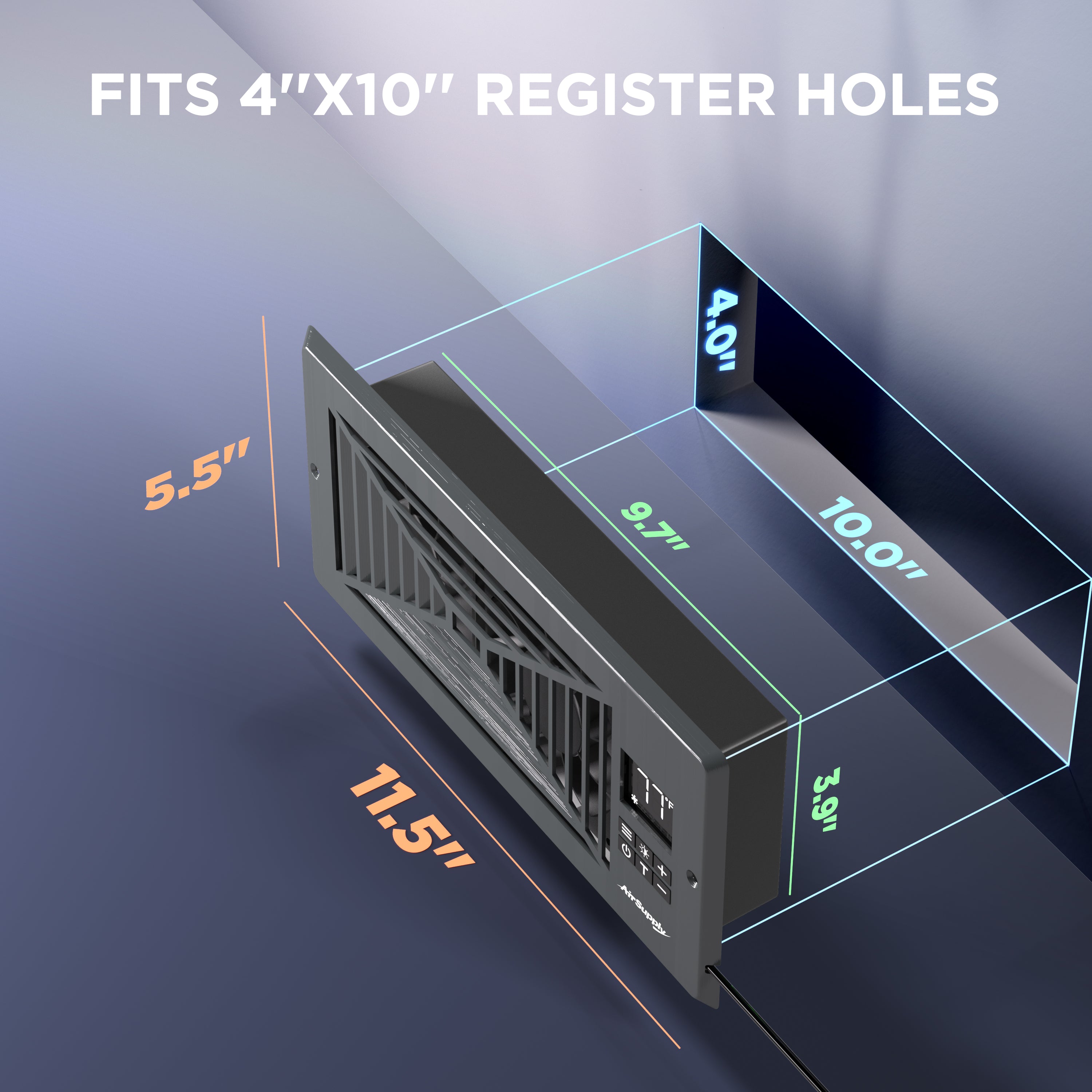 AirSupply BS410 High-Performance Register Booster Fan - Improve HVAC Airflow for Bedrooms, Offices & Basements | Energy Efficient Cooling & Heating Solution