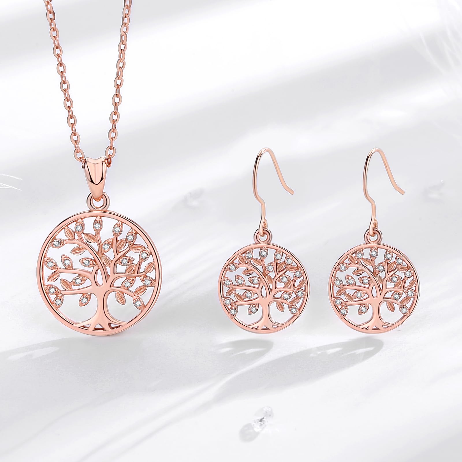 Celestia Tree of Life Earrings for Women - Sterling Silver Dangle Drop Earrings - Elegant Jewelry Gift for Mom, Wife, Daughter & Sisters - Perfect for Weddings, Anniversaries & Special Occasions