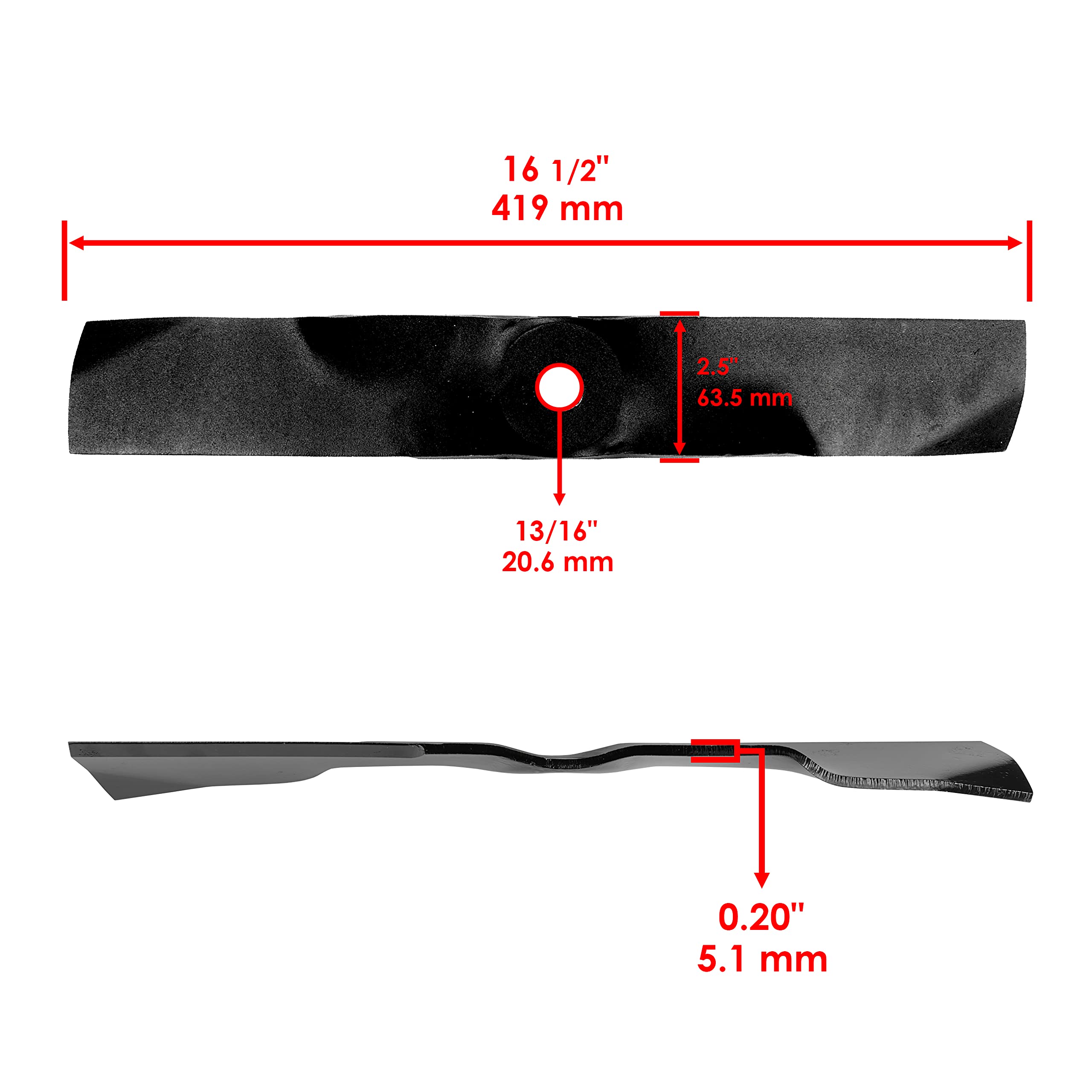 Caltric 3 Deck Mower Blades - Compatible with John Deere 335 345 355D Riding Lawn Mowers - Perfect for Lawn Care and Grass Cutting Maintenance
