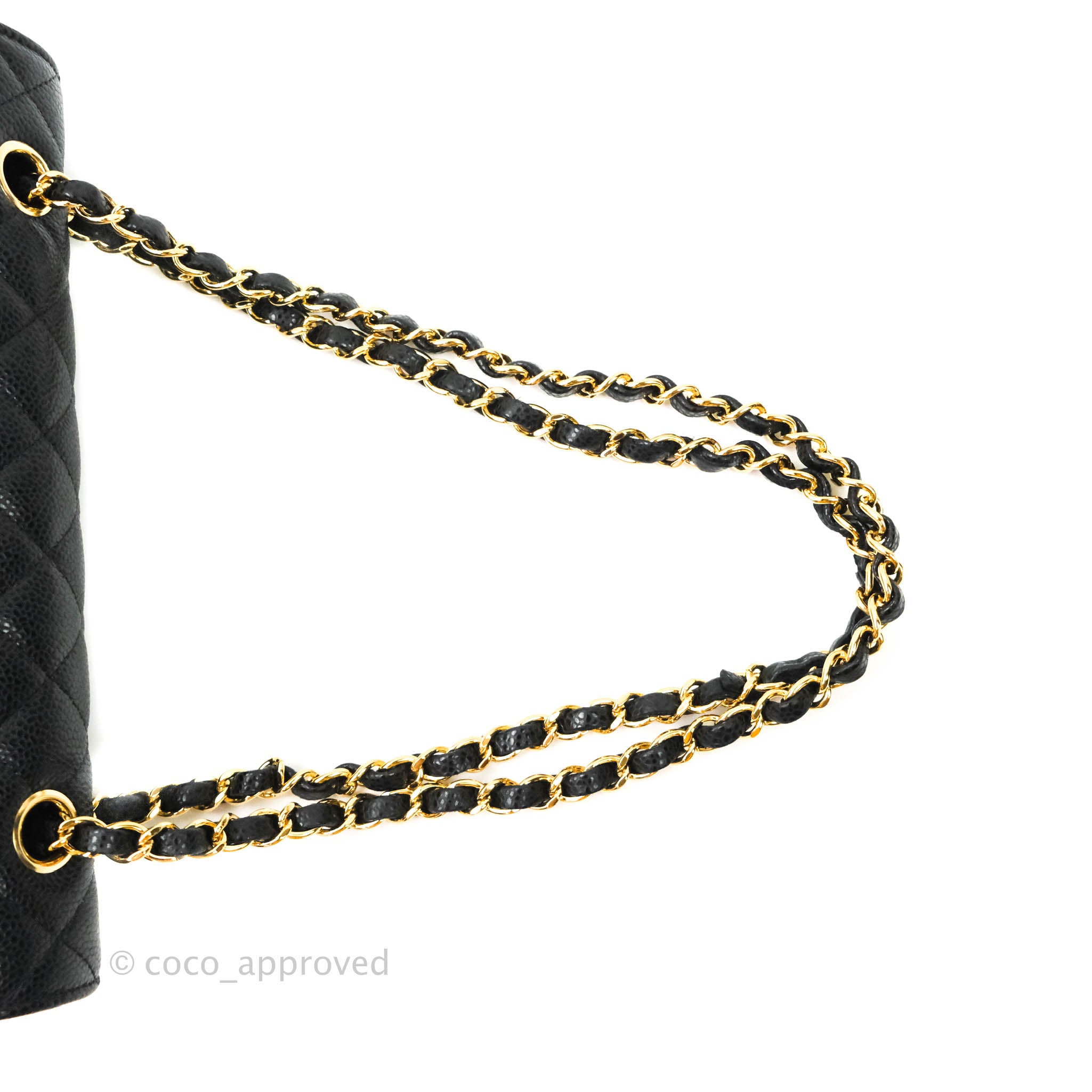 Chanel Classic Medium Double Flap Bag Black Caviar Leather with Gold Hardware - Luxury Designer Handbag for Women, Perfect for Work, Evening & Special Occasions
