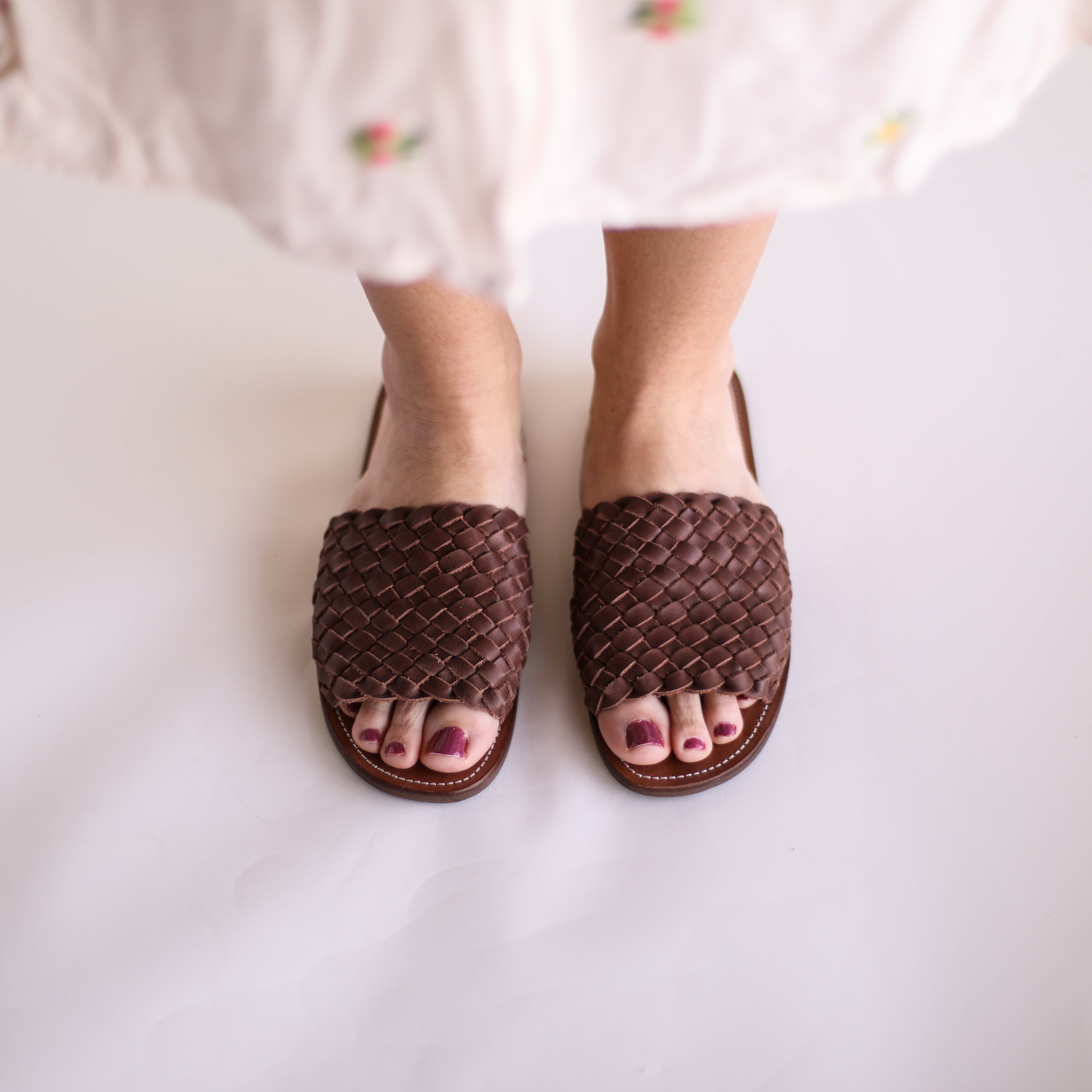 SECONDS Espresso Trenza Women's Leather Sandals - Comfortable & Stylish SS25 Collection | Perfect for Summer Outings, Beach Vacations & Casual Wear