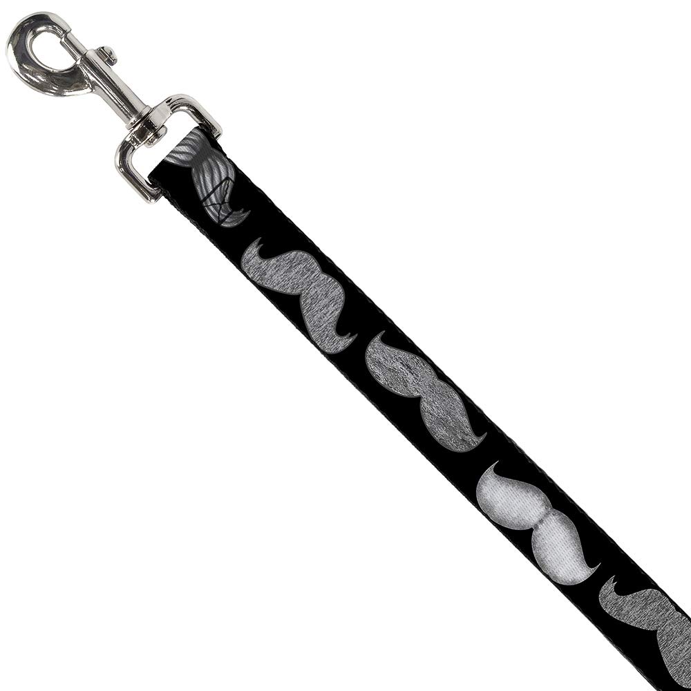 Premium 6FT Dog Leash with Mustache Print - 1.5 Inch Wide Black Sketch Design for Medium & Large Dogs - Perfect for Walking, Training & Outdoor Adventures