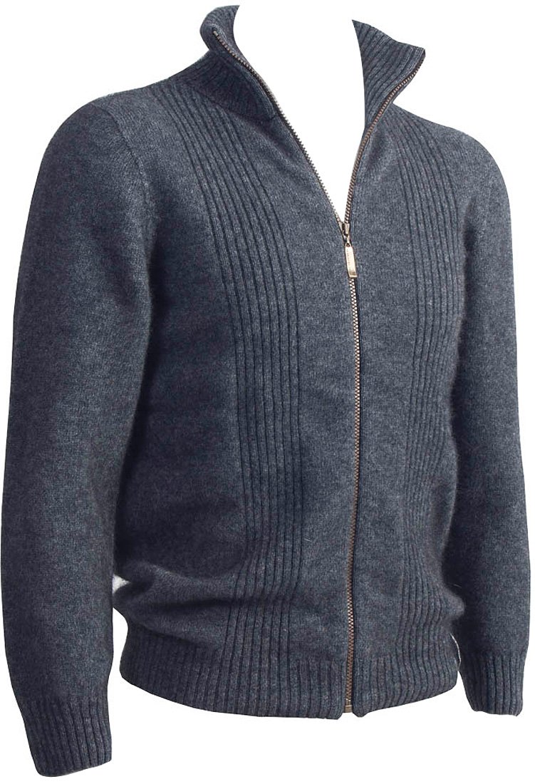 Premium Men's New Zealand Wool & Brushtail Possum Blend Ribbed Jacket - Warm Winter Outerwear for Hiking & Outdoor Adventures