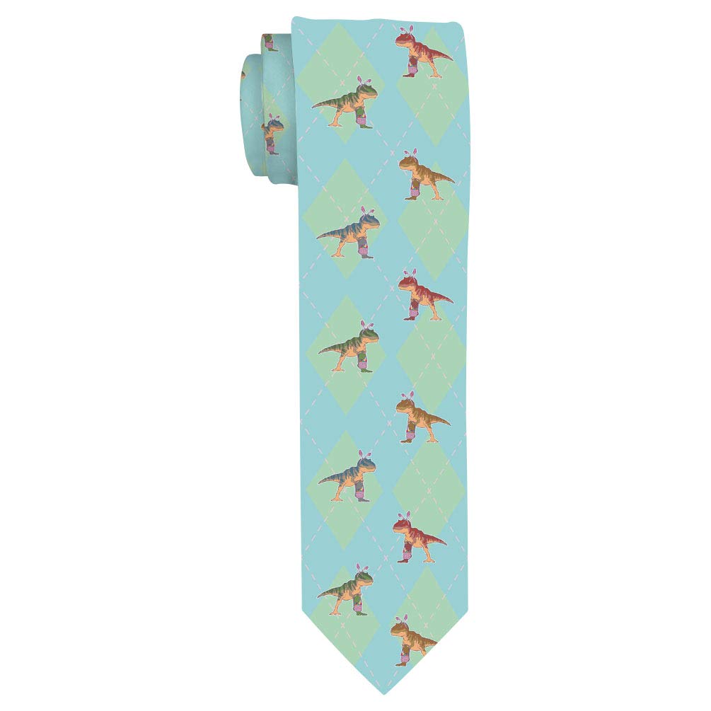 Funny Dinosaur Easter Tie for Men - Novelty TRex Necktie Gift for Spring & Easter - Perfect for Office, Parties & Holiday Outfits