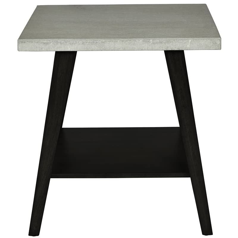Progressive Furniture Jackson II End Table - Concrete Gray & Black Finish - Modern Side Table for Living Room, Bedroom, or Office