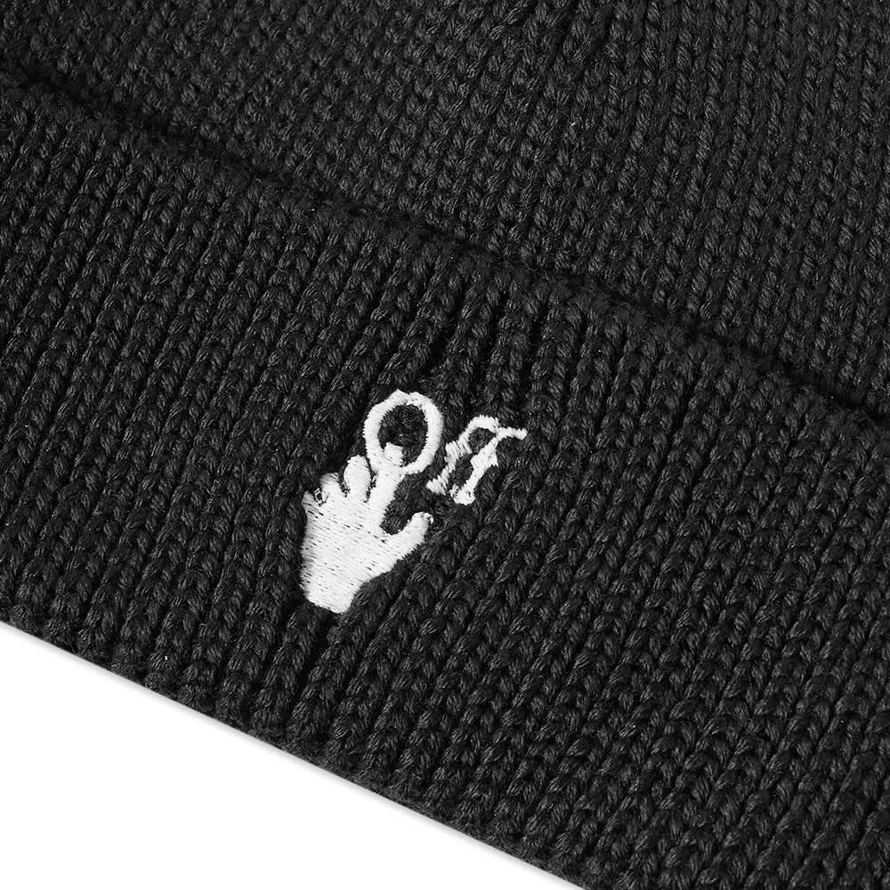 Off White Black Hand Logo Beanie - Trendy Unisex Winter Hat for Men & Women - Perfect for Streetwear, Skiing & Cold Weather Fashion
