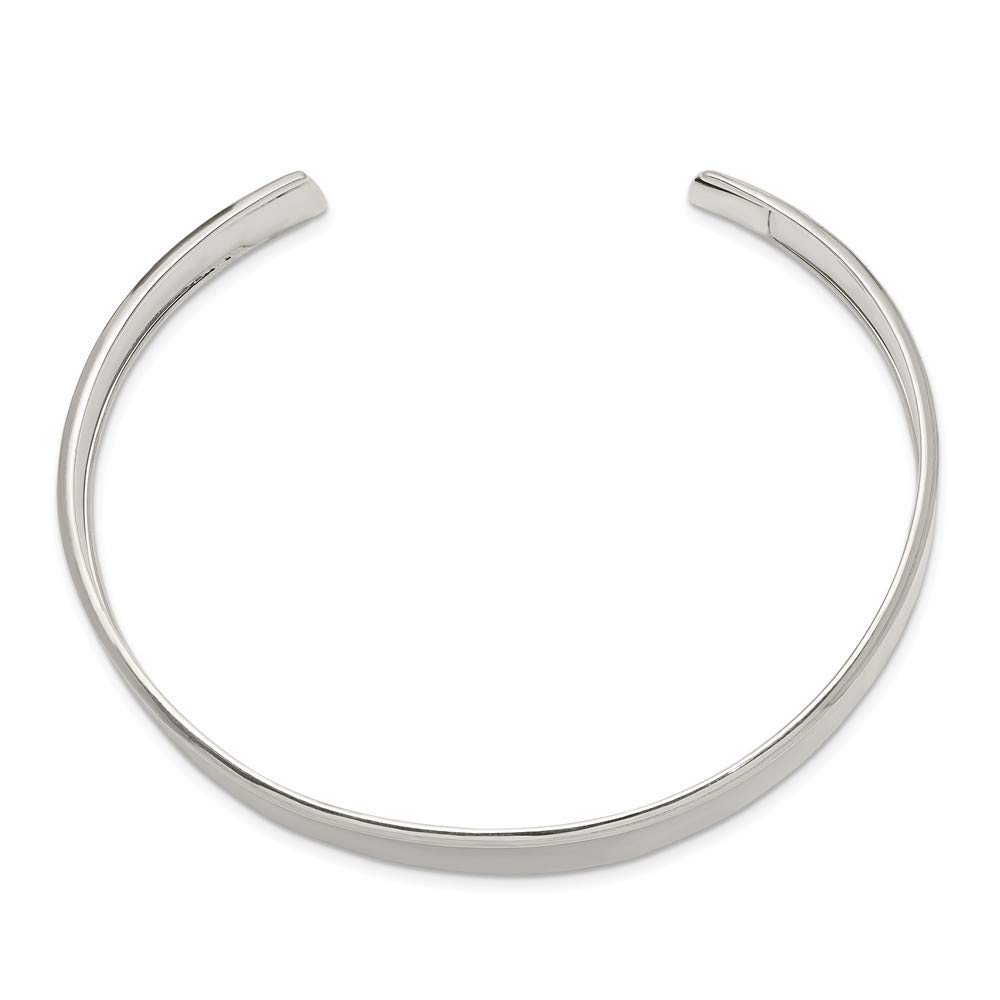 Roy Rose Jewelry Sterling Silver Concave Cuff Bangle Bracelet - 7.5